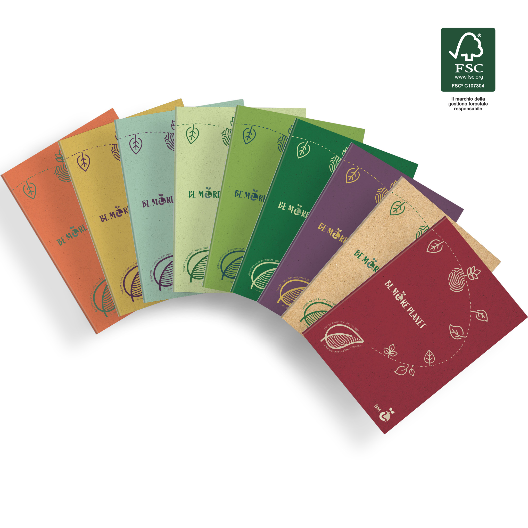 Maxi quaderni A4 ecologici BE MORE PLANET - 10 pezzi assortiti