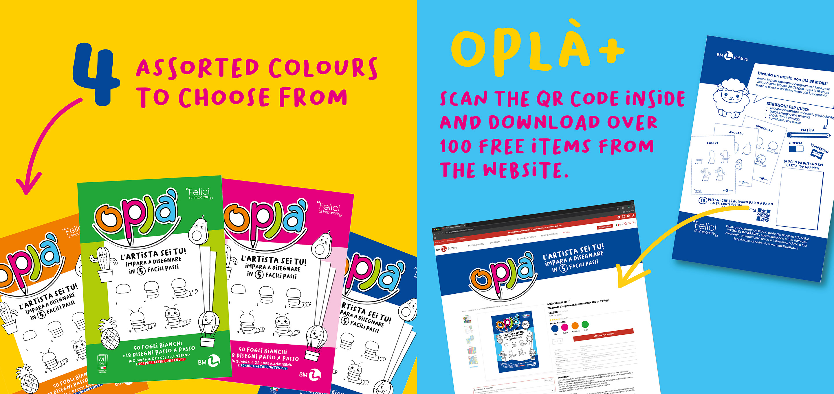 18 disegni che ti guidano passo dopo passo.