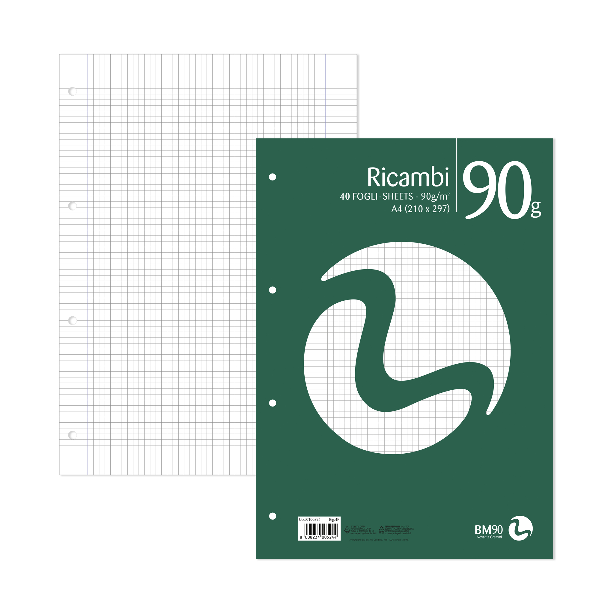Ricambi A4 90 grammi - 40 fogli