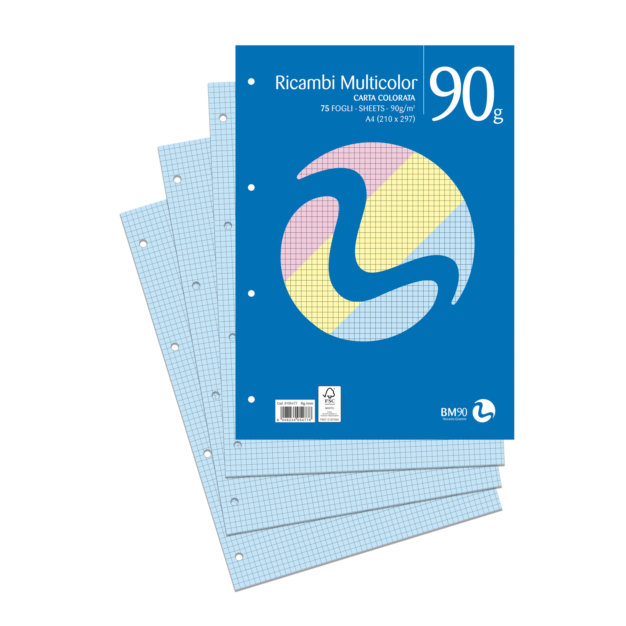 Ricambi A4 multicolor - 40 fogli