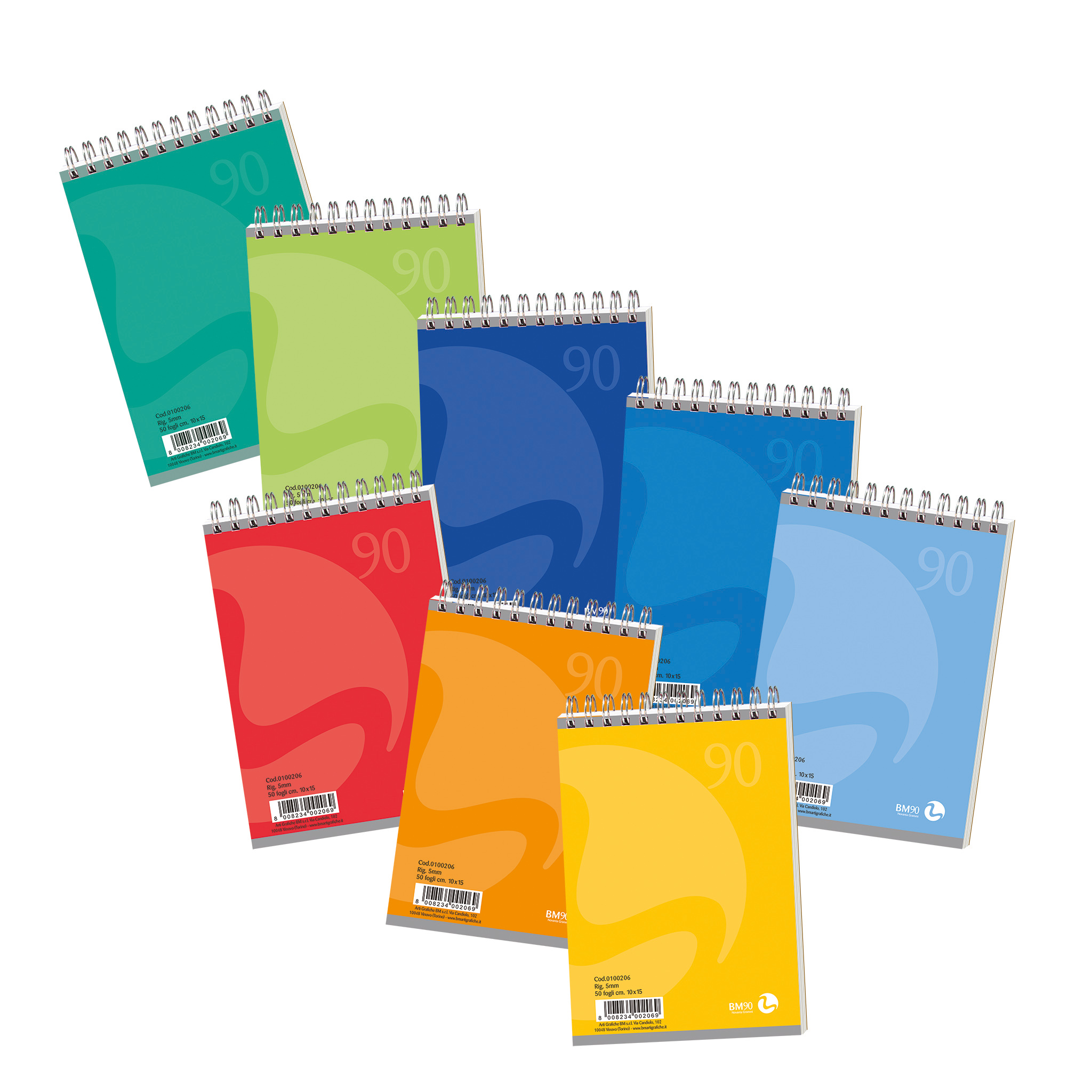 Quaderni spiralati A6 lato corto - 10 pezzi assortiti
