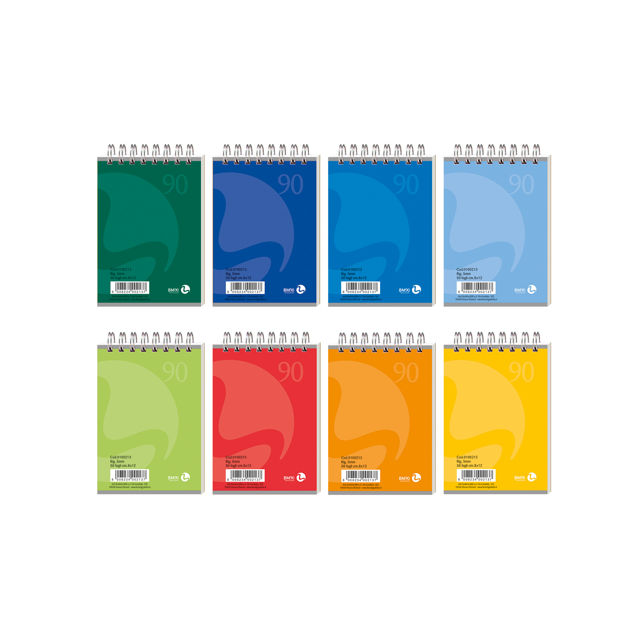 A7 spiral-bound short side - 10 assorted pieces