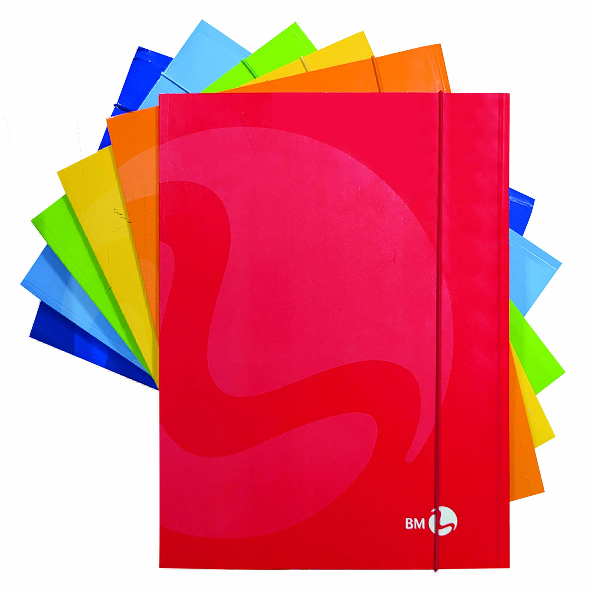 Cartelline 3 lembi piatte con elastico  - 10 pezzi assortiti