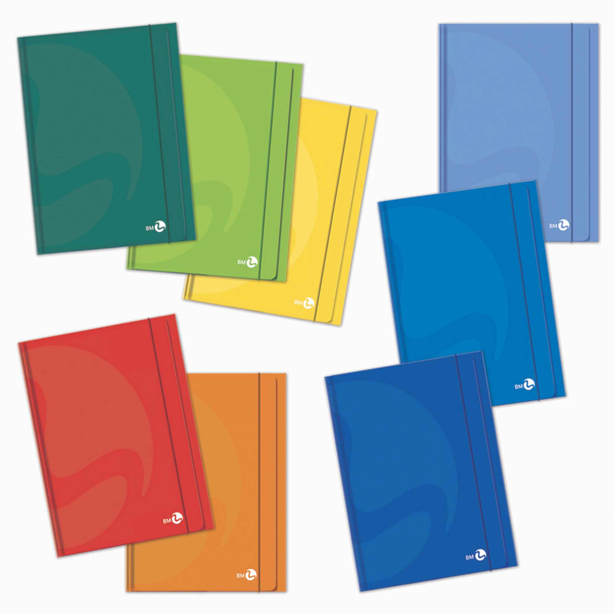 3-flap flat folders with elastic band - 10 assorted pieces