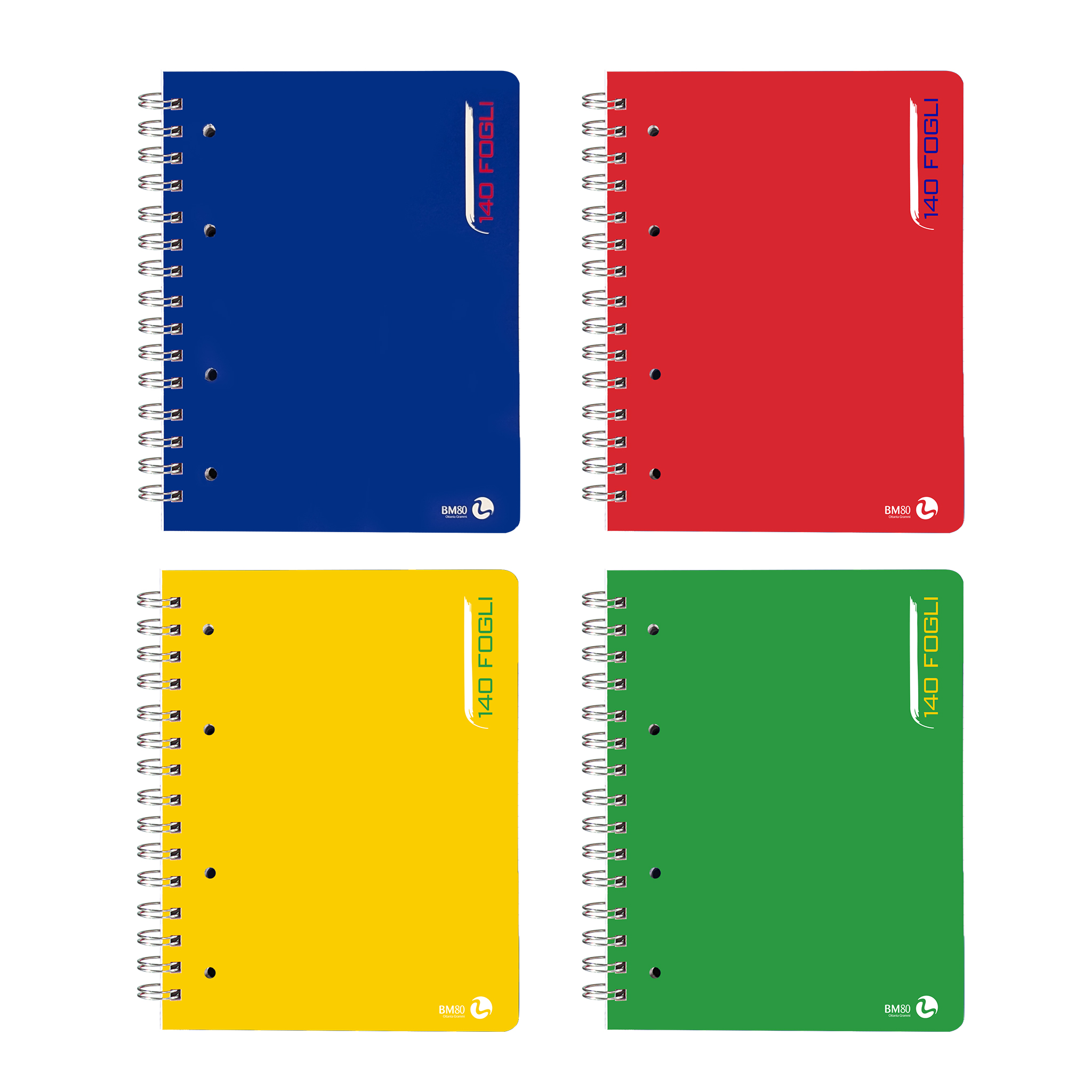 A5 spiral-bound 140 sheets punched with microperforations - 3 assorted pieces