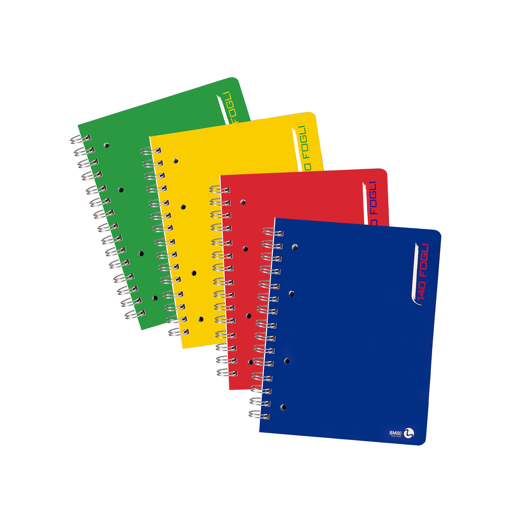 A5 spiral-bound 140 sheets punched with microperforations - 3 assorted pieces