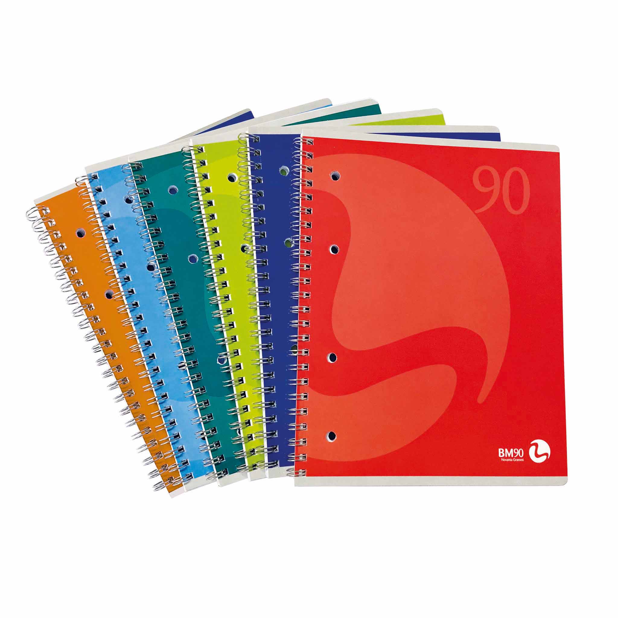 A5 spiral-bound punched with microperforations (60 sheets) - 5 assorted pieces