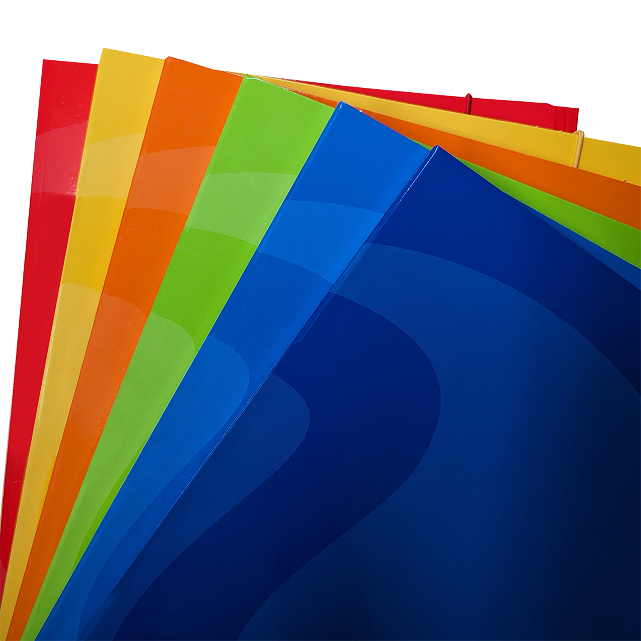 3-flap folders with elasticatic band 1 cm back - 6 assorted pieces