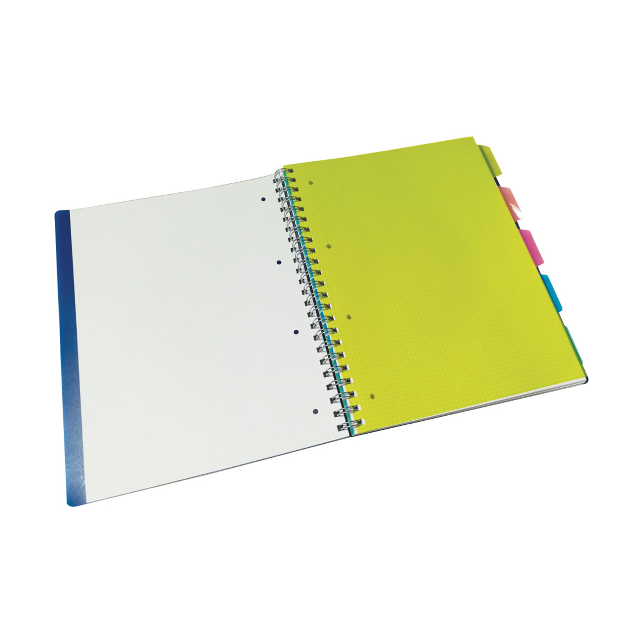 A4 spiral-bound PPL punched with microperforations and 5 dividers - 1 assorted p