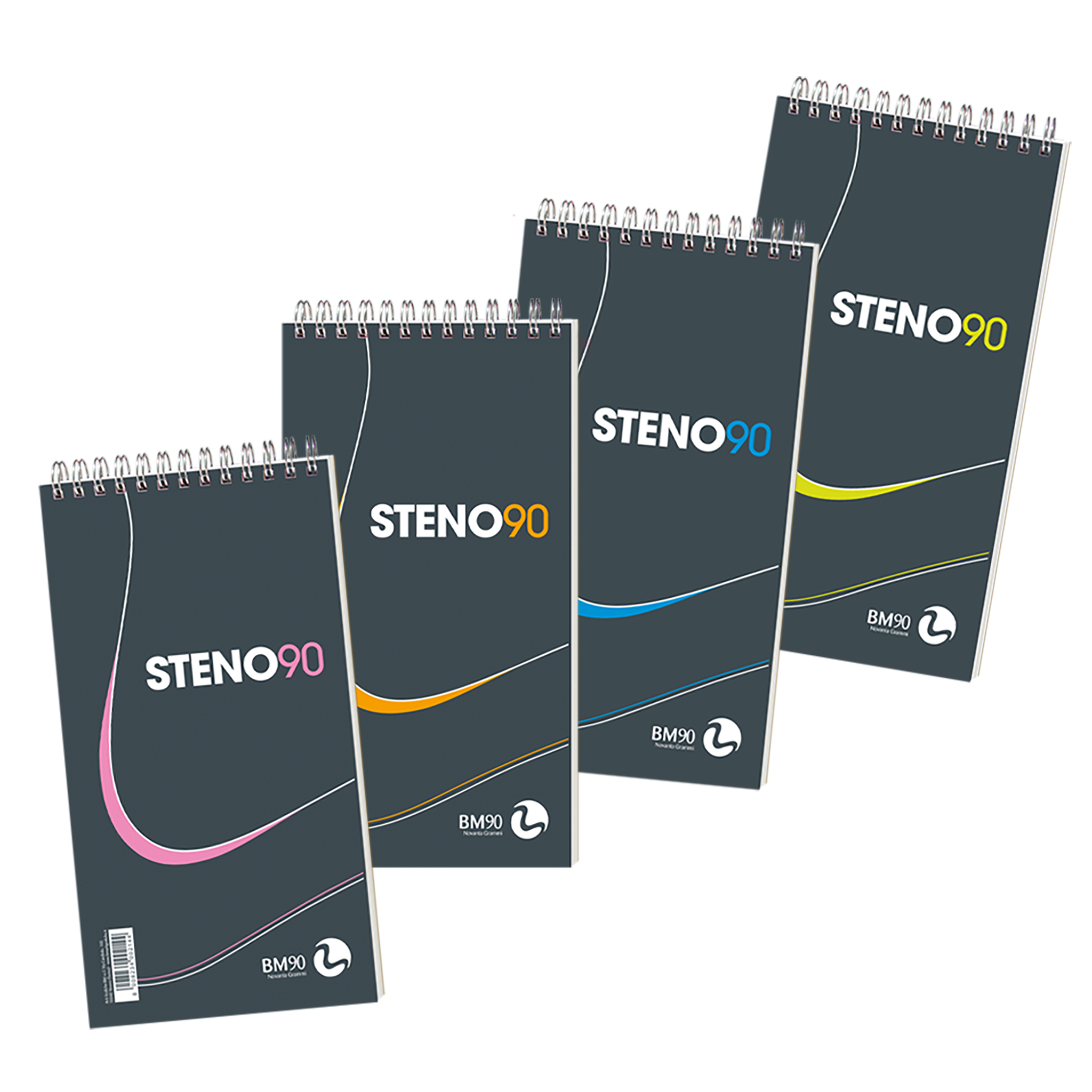 Quaderni spiralati steno lato corto - 5 pezzi assortiti