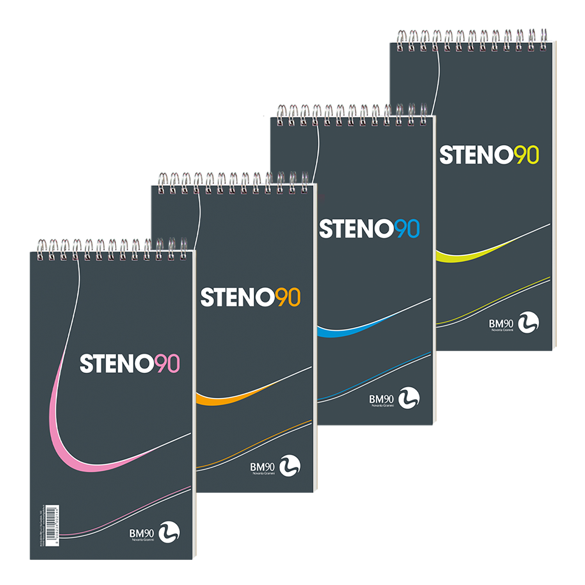 Quaderni spiralati steno lato corto - 5 pezzi assortiti