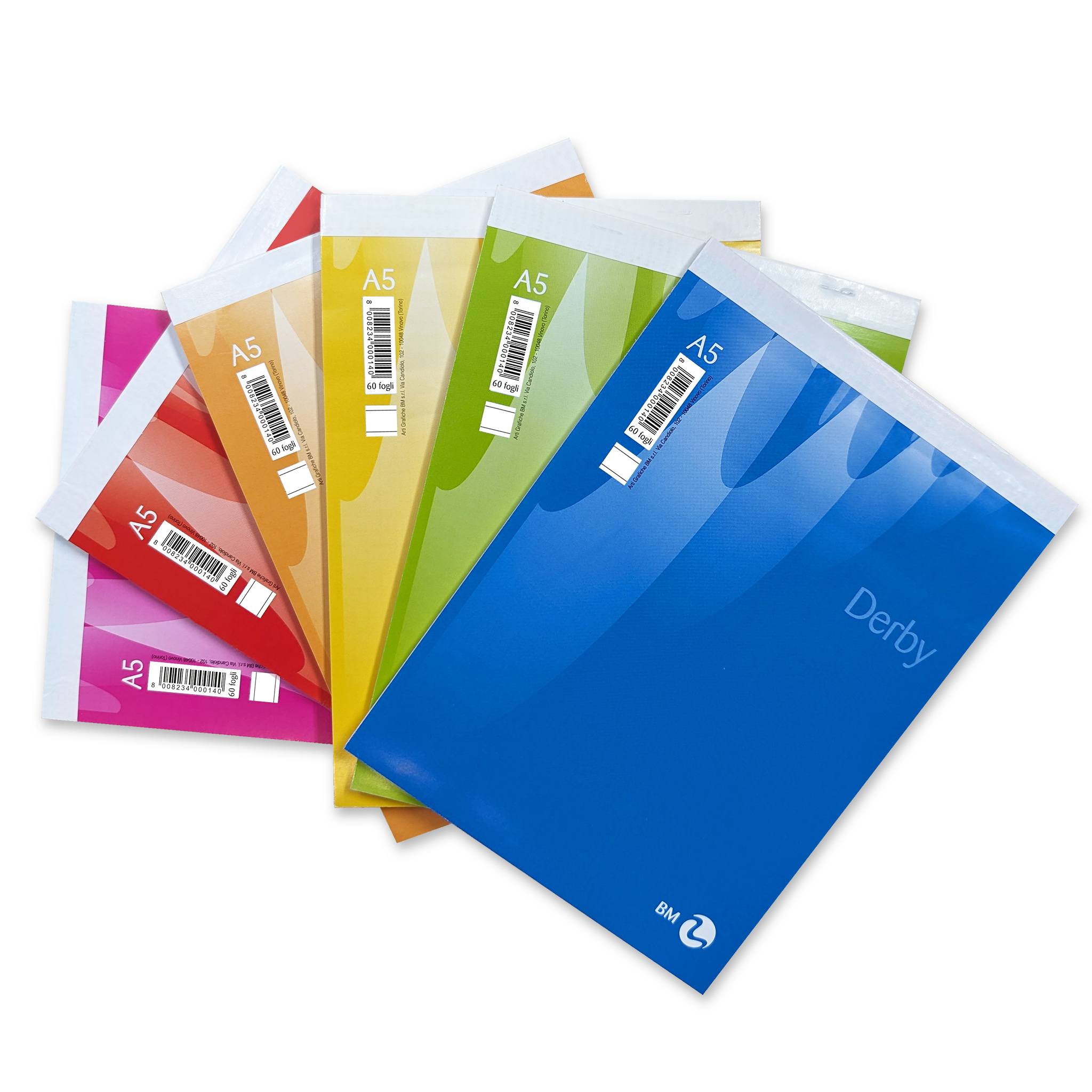 Blocchi notes Derby A5 - 10 pezzi assortiti