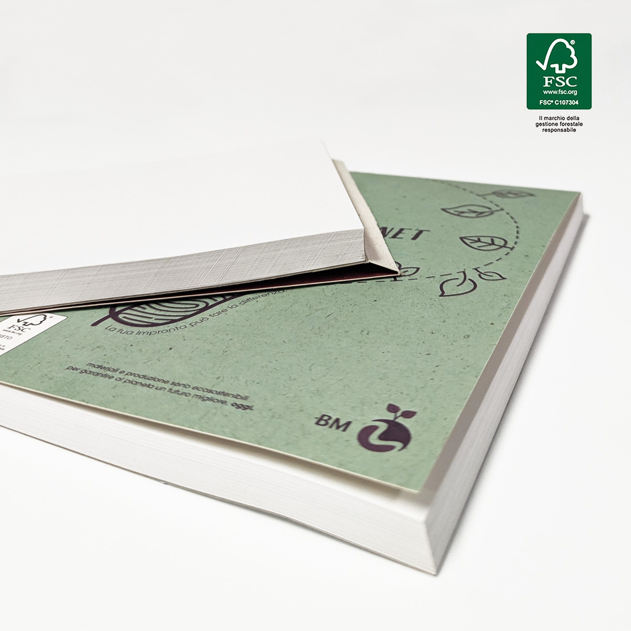 Blocco collato A5 ecologico 100 fogli BE MORE PLANET - 4 pezzi assortiti