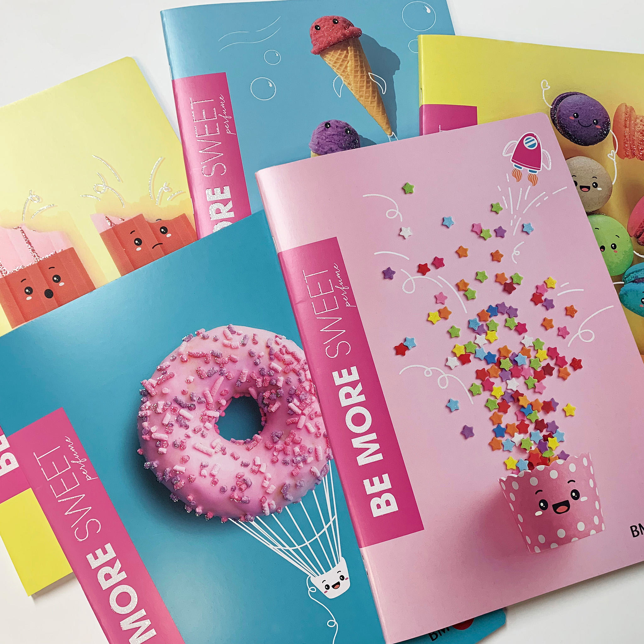 A4 maxi notebooks BE MORE SWEET perfume - 10 assorted pieces