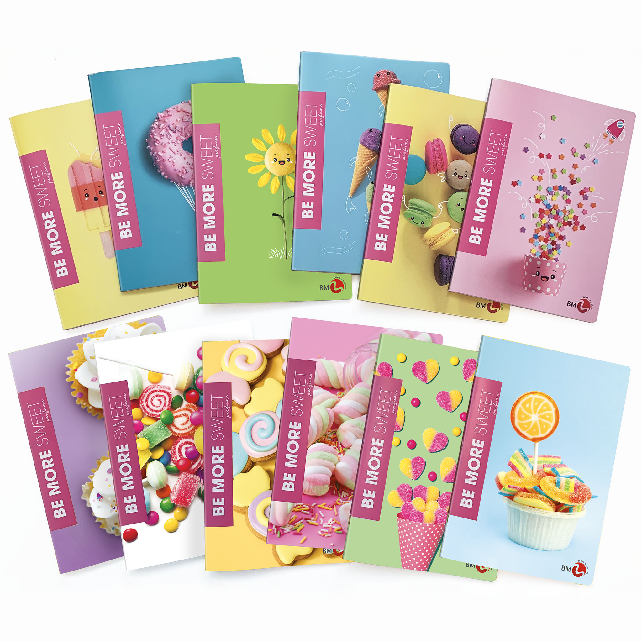 A4 maxi notebooks BE MORE SWEET perfume - 10 assorted pieces