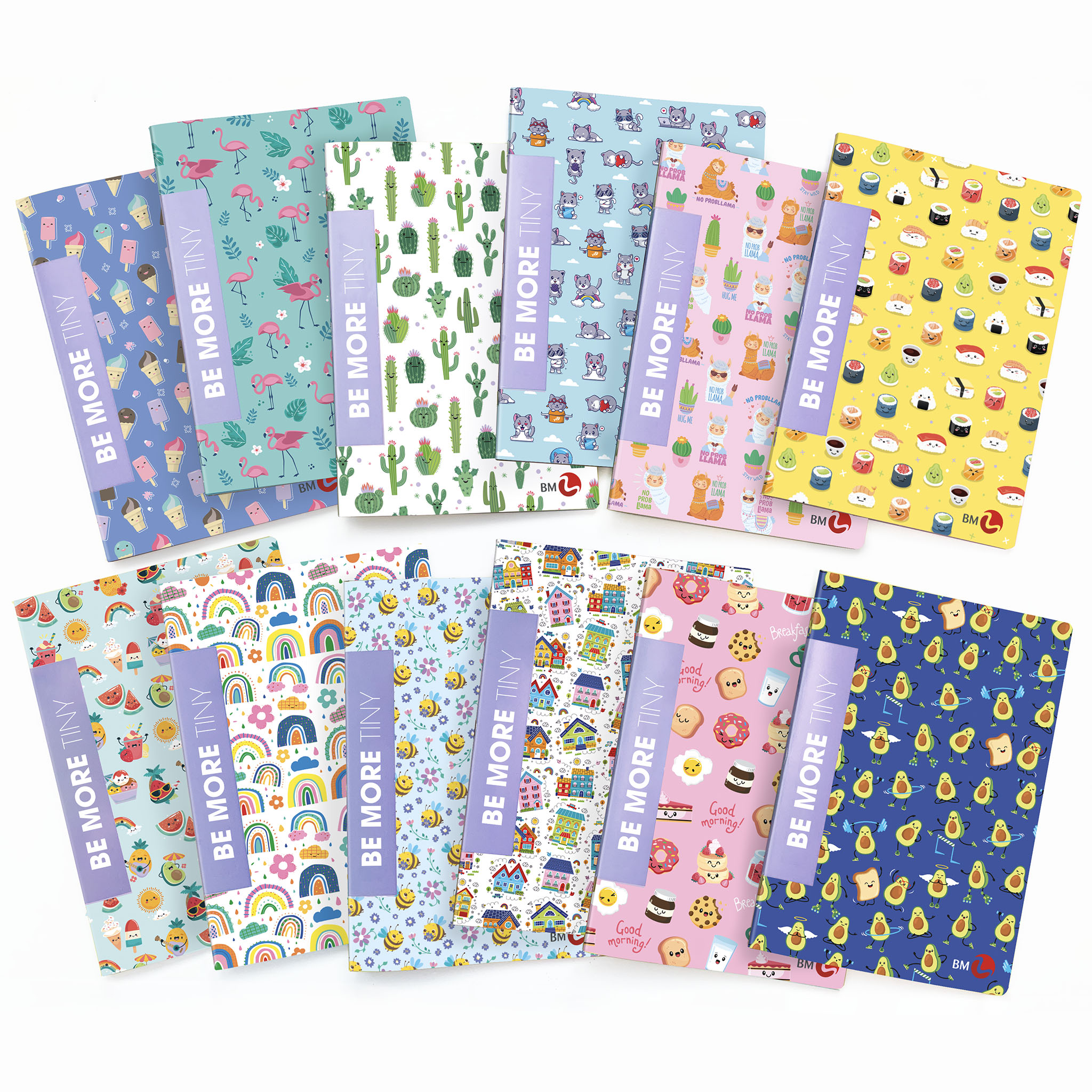 A4 maxi notebooks BE MORE TINY - 10 assorted pieces