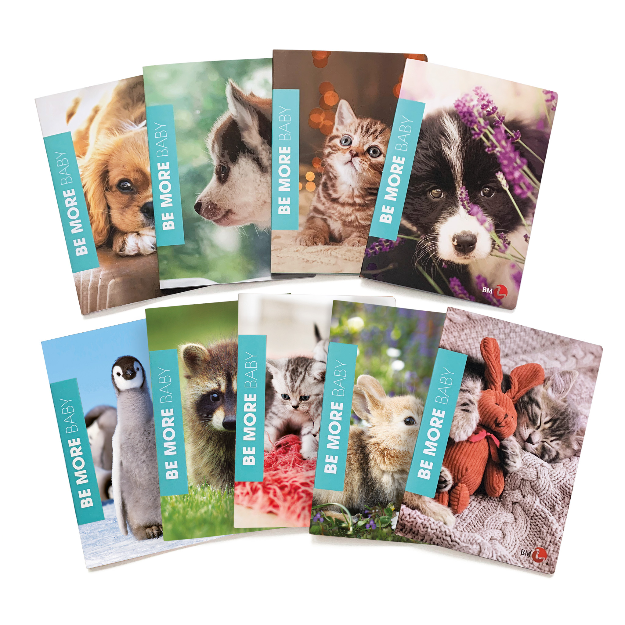 A4 maxi notebooks BE MORE BABY - 10 assorted pieces