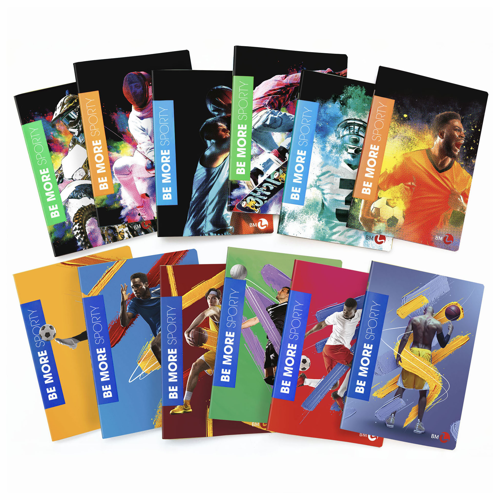 A4 maxi notebooks BE MORE SPORTY - 10 assorted pieces