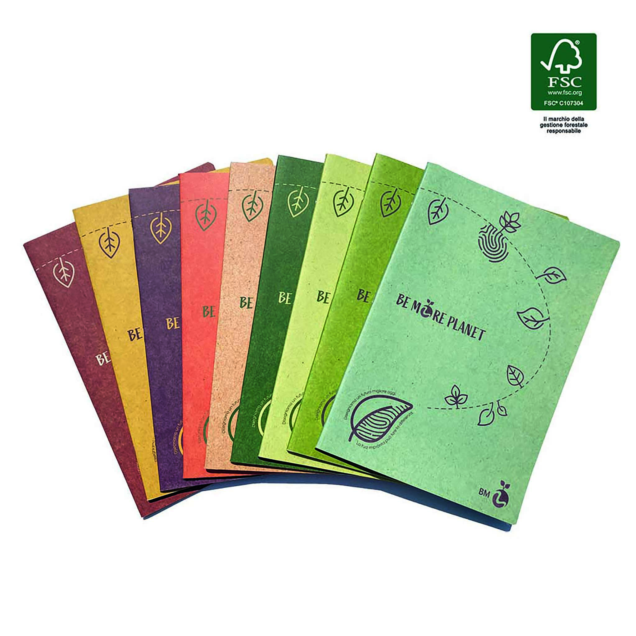 Maxi quaderni A4 ecologici BE MORE PLANET - 10 pezzi assortiti