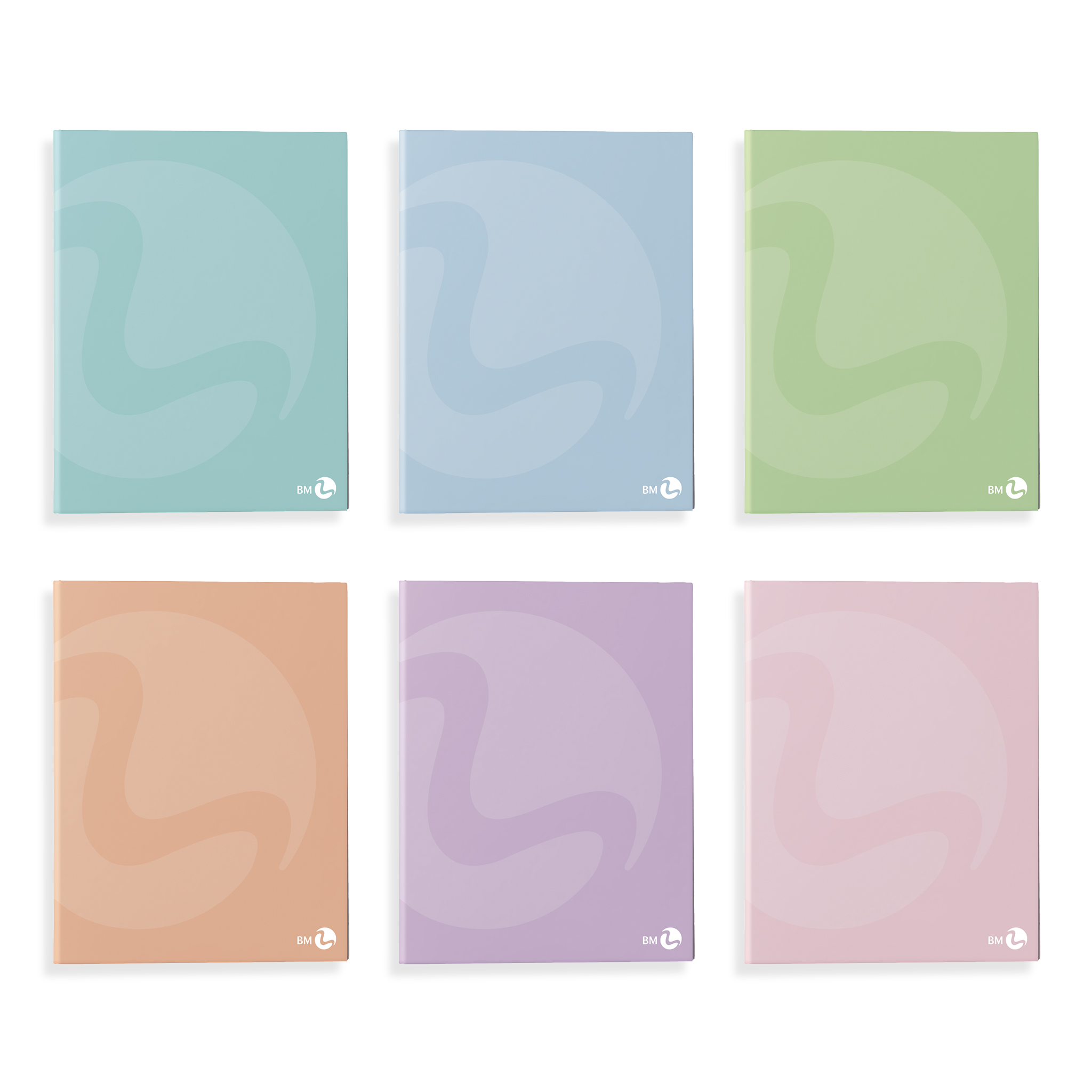 A4 pastel ring binders - 5 assorted pieces