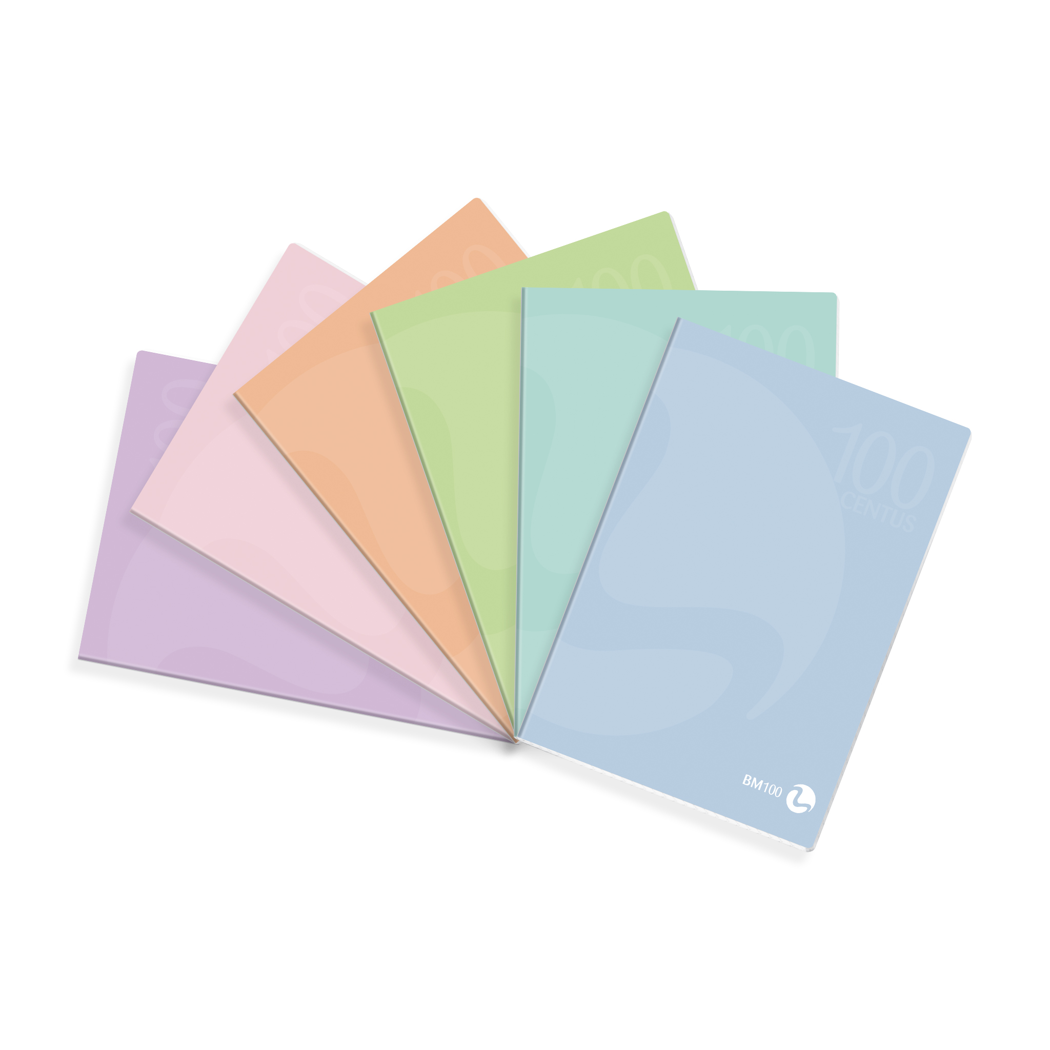 A4 maxi notebooks CENTUS pastel - 12 assorted pieces