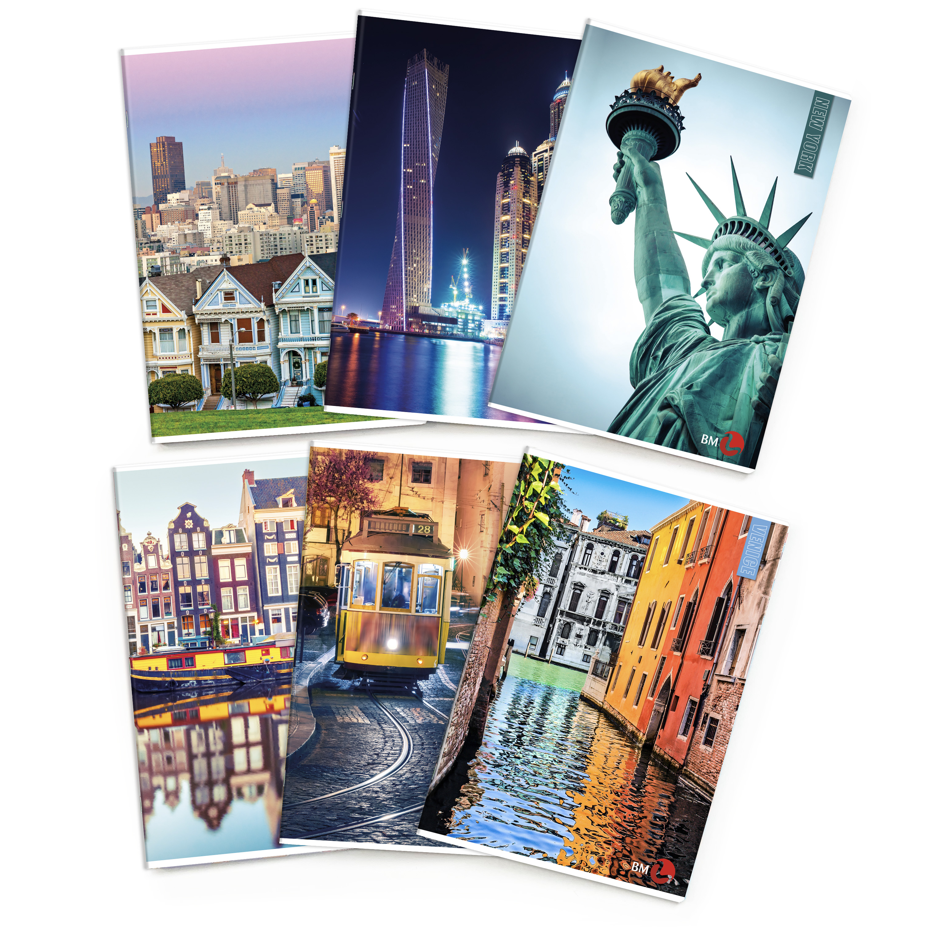 A4 maxi notebooks CITY 80 gram - 10 assorted pieces