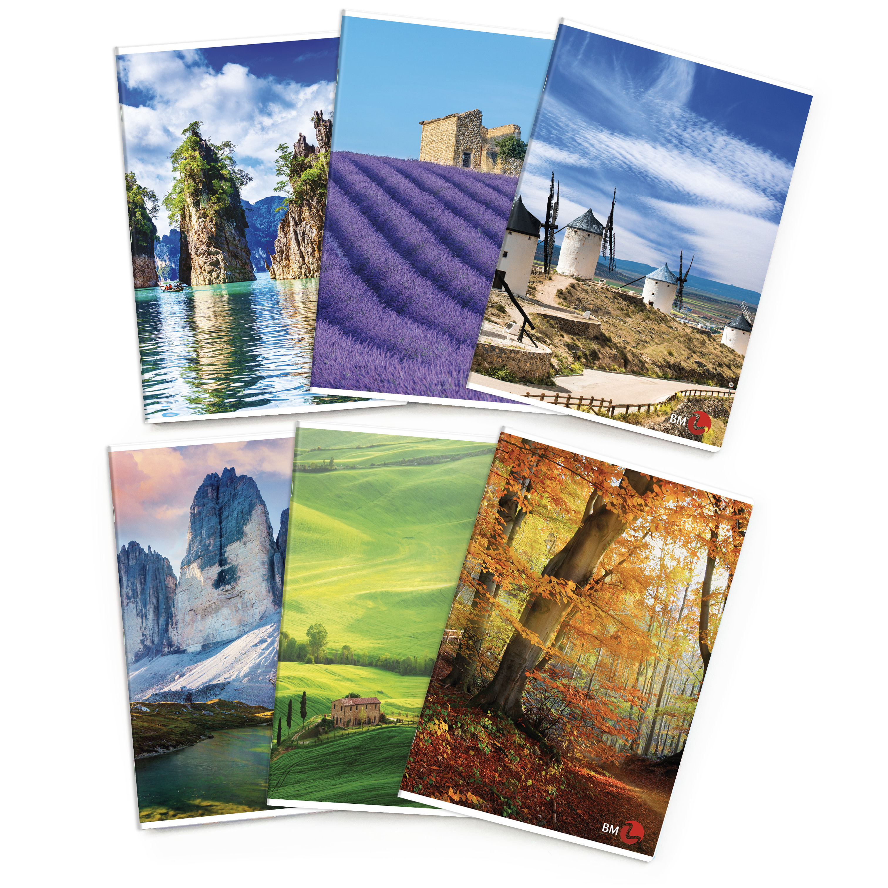 A4 maxi notebooks LANDSCAPE 80 gram - 10 assorted pieces