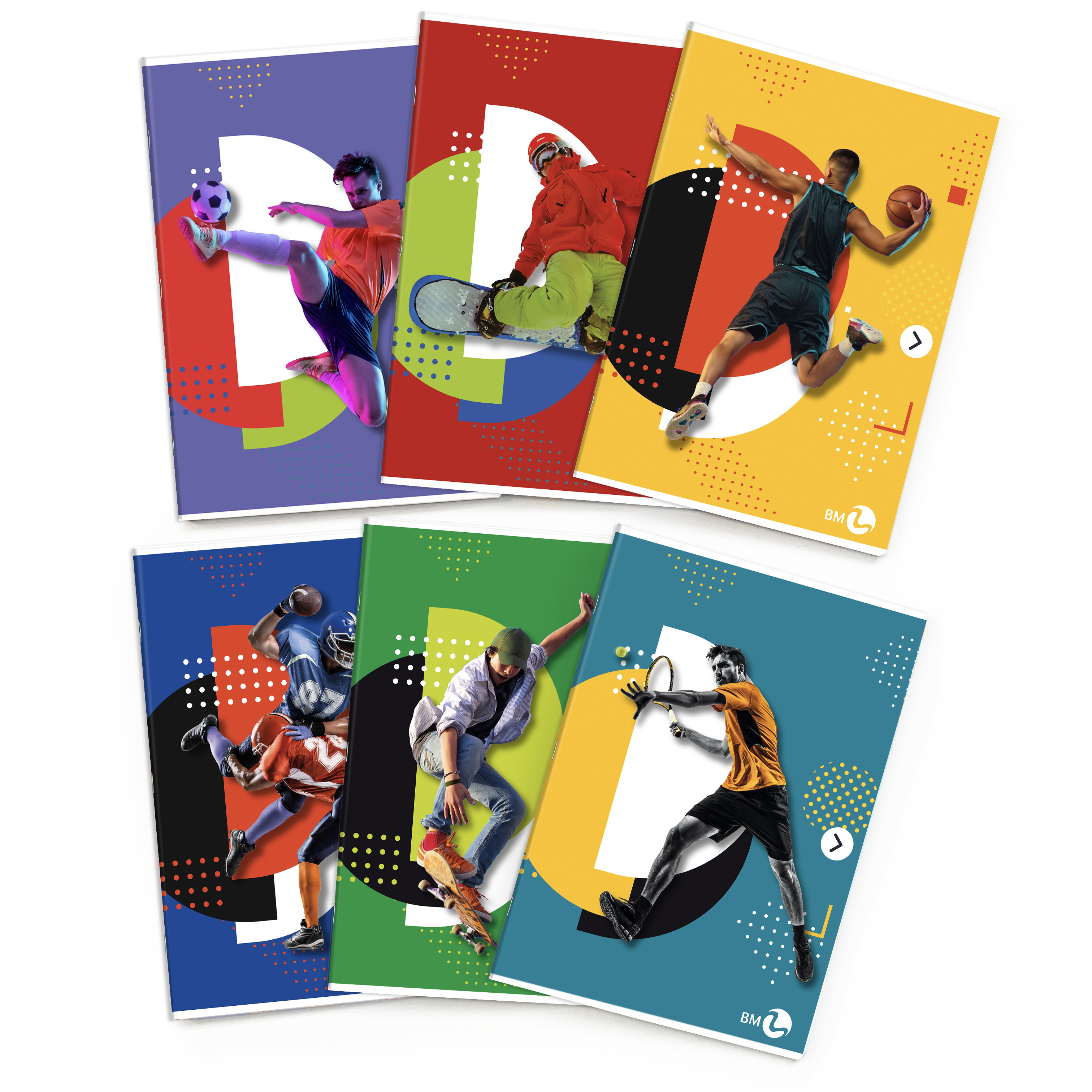 A4 maxi notebooks SPORT 80 gram - 10 assorted pieces