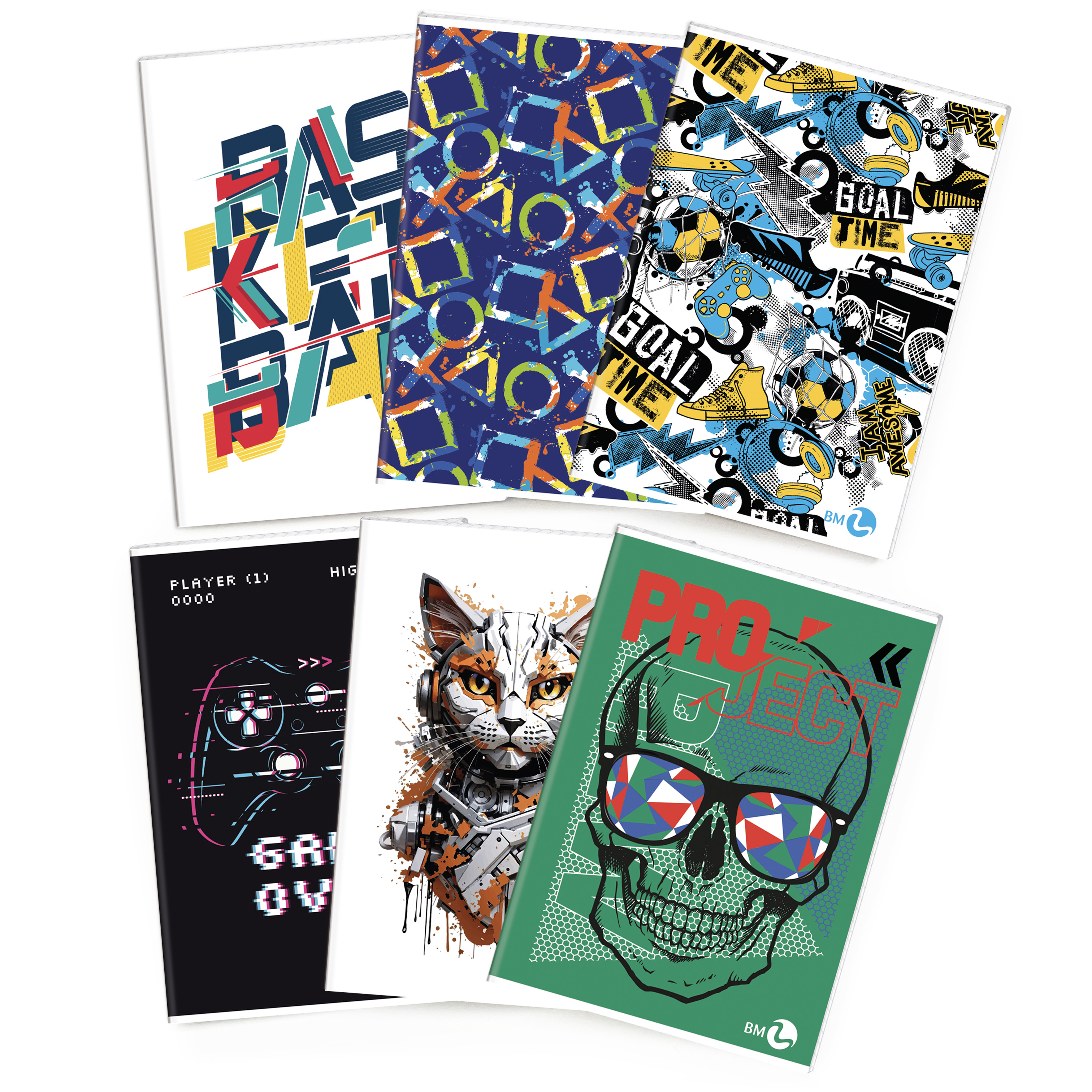 A4 maxi notebooks MIX 1 80 gram- 10 assorted pieces