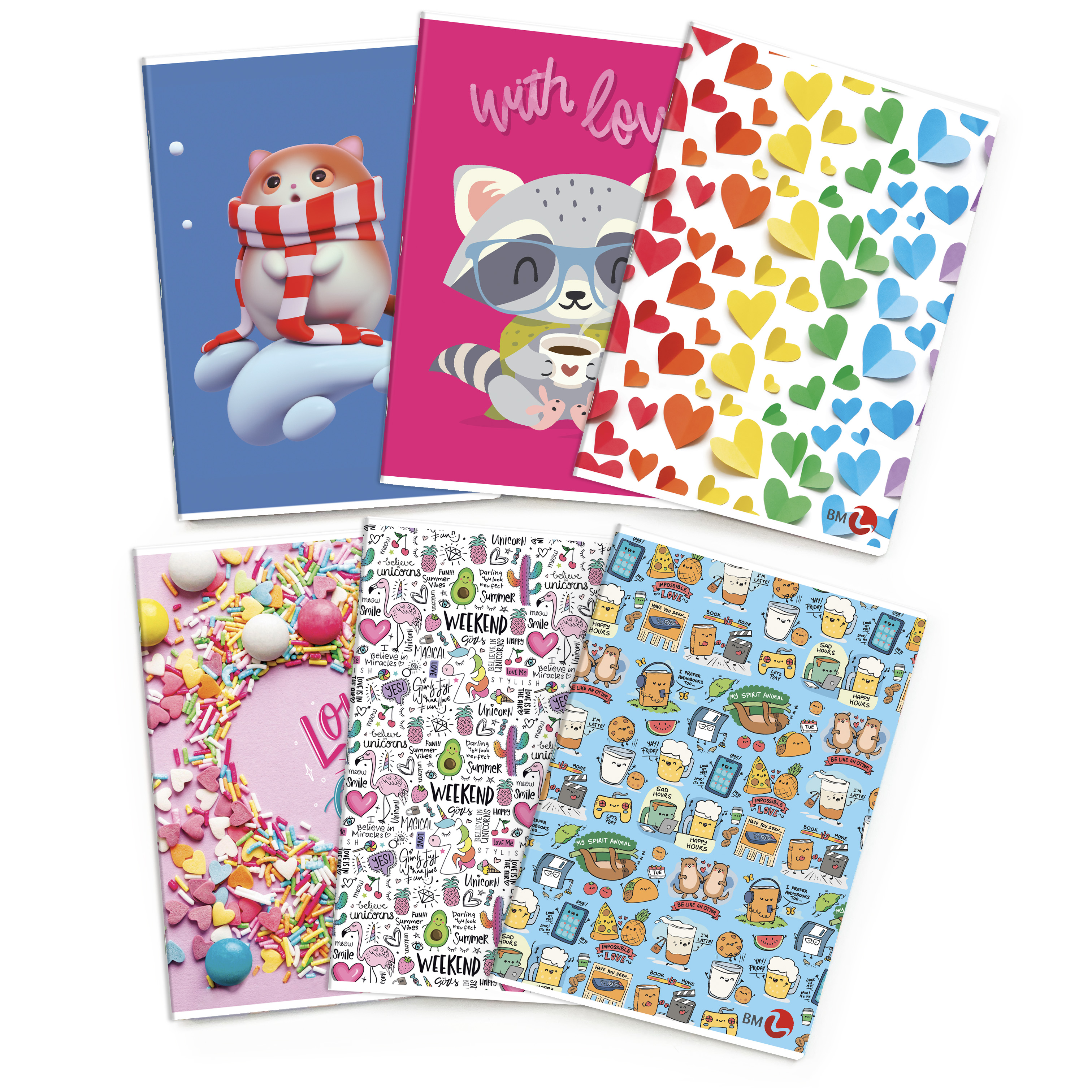 A4 maxi notebooks MIX 2  80 gram - 10 assorted pieces