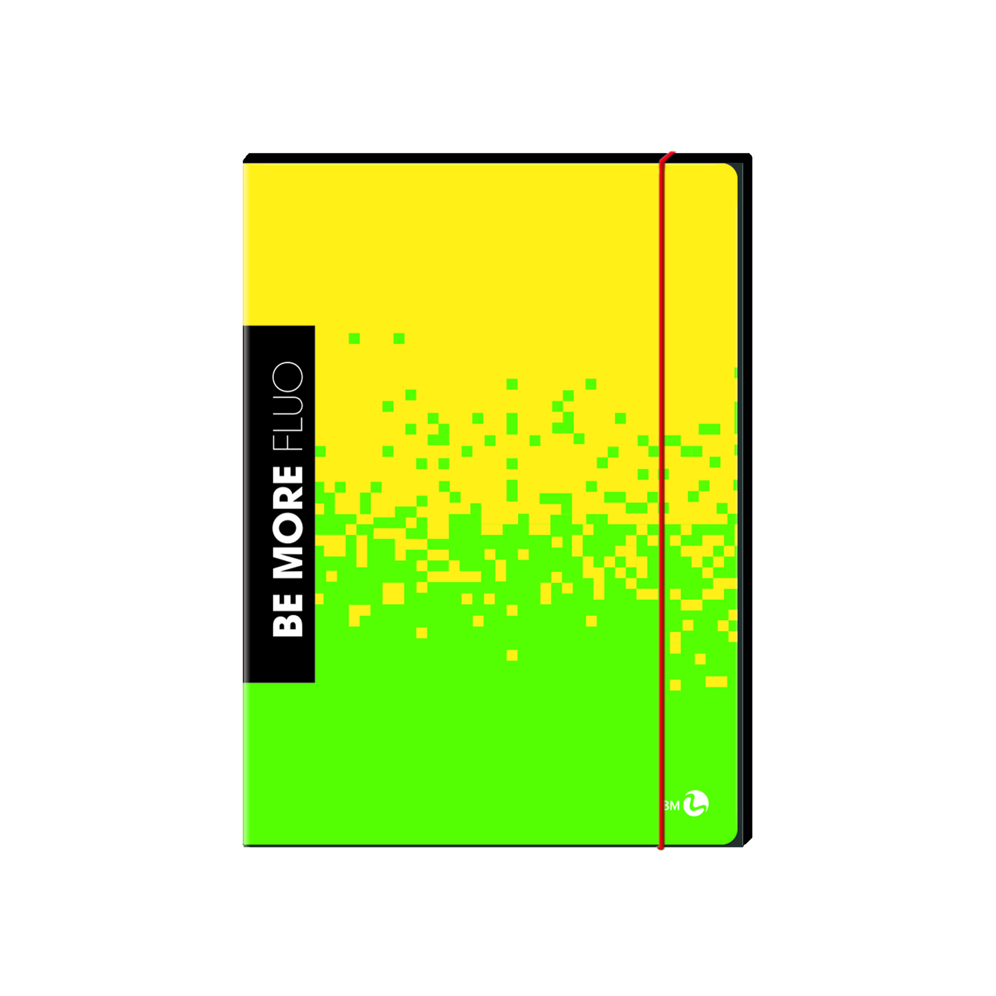 3-flap folders 1cm back with elastic band BE MORE FLUO - 6 assorted pieces