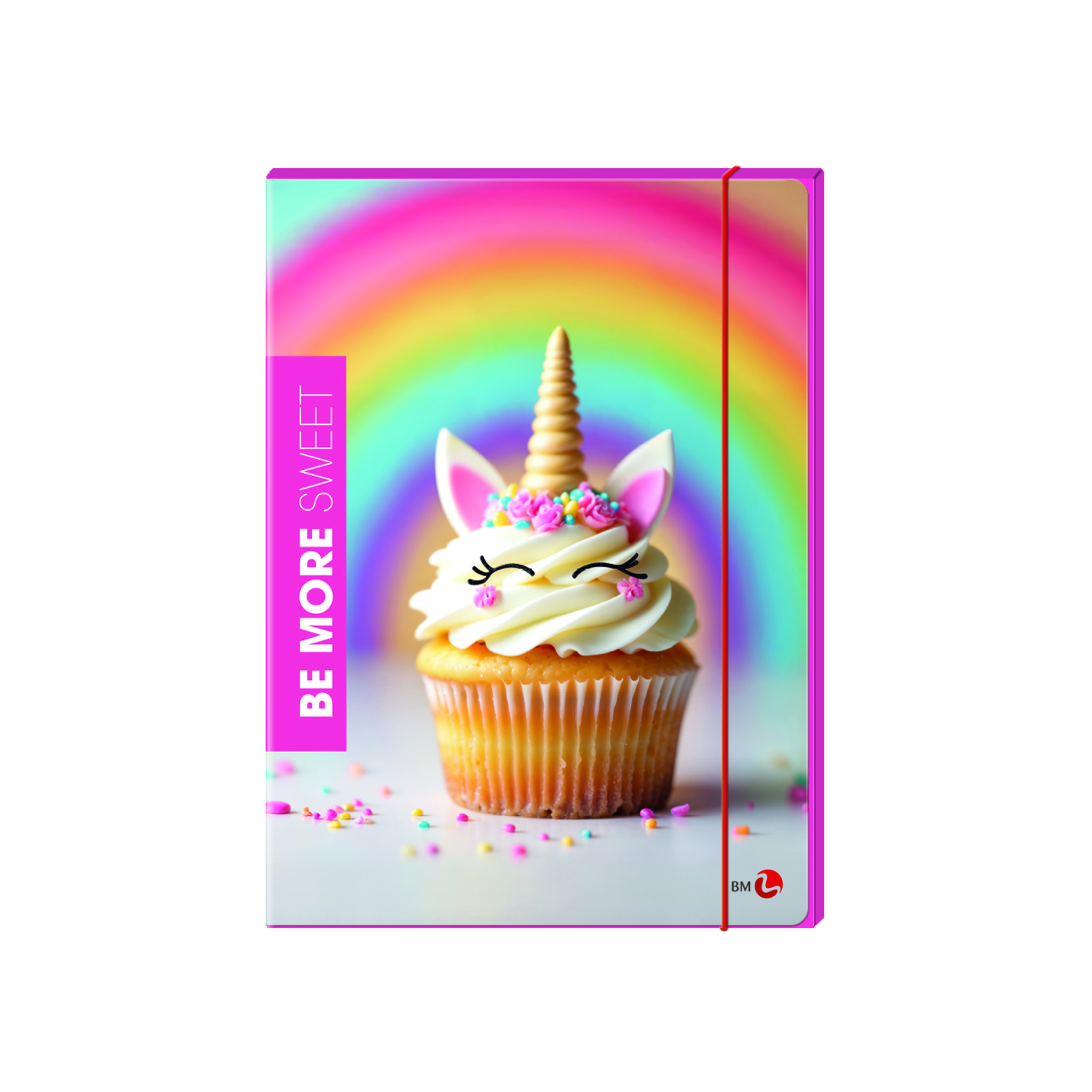 3-flap folders 1cm back with elastic band BE MORE SWEET - 6 assorted pieces