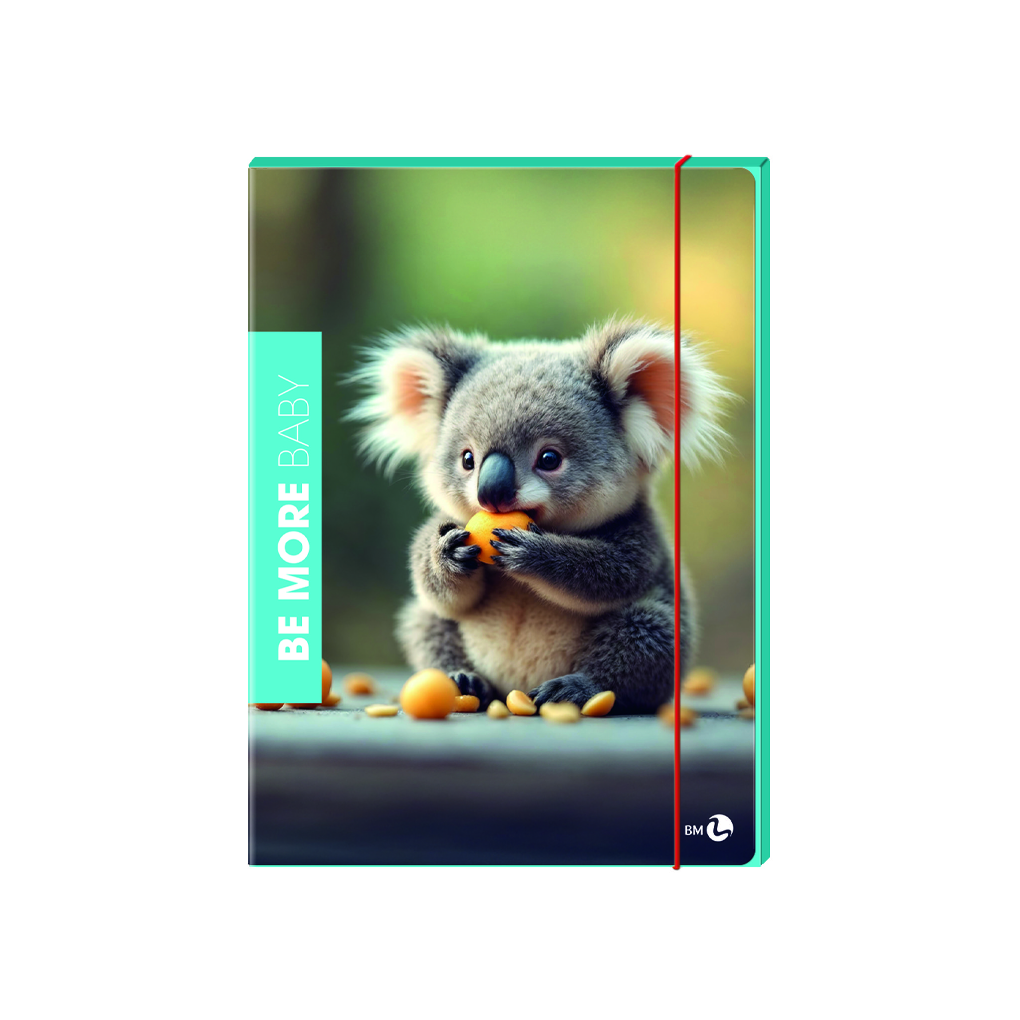 3-flap folders 1cm back with elastic band BE MORE BABY - 6 assorted pieces