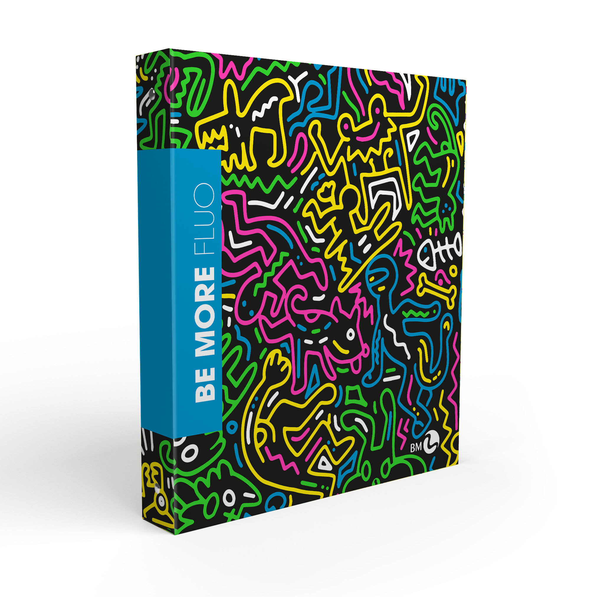 A4 colour ring binders BE MORE FLUO - 5 assorted pieces