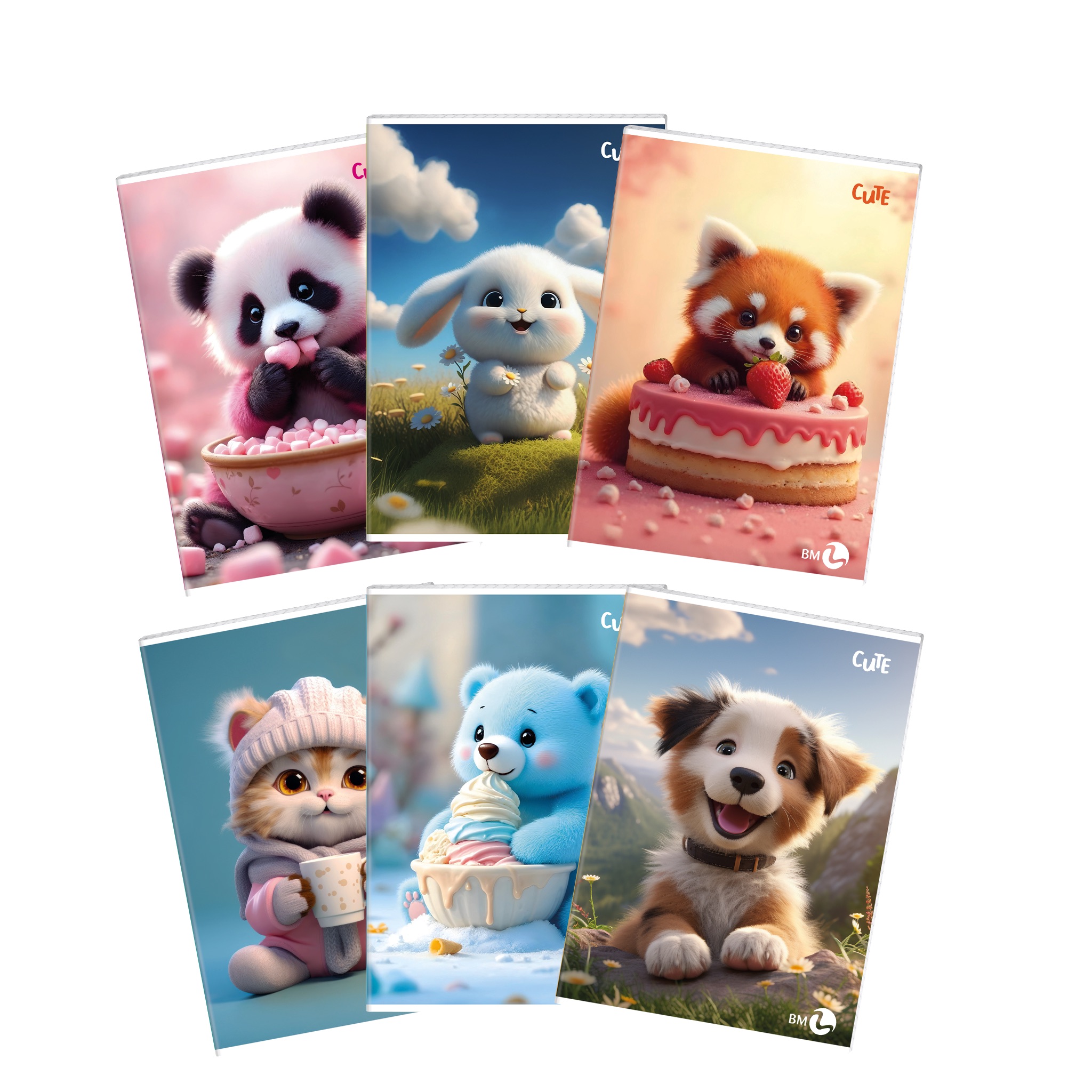 A4 maxi notebooks CUTE 80 gram - 10 assorted pieces