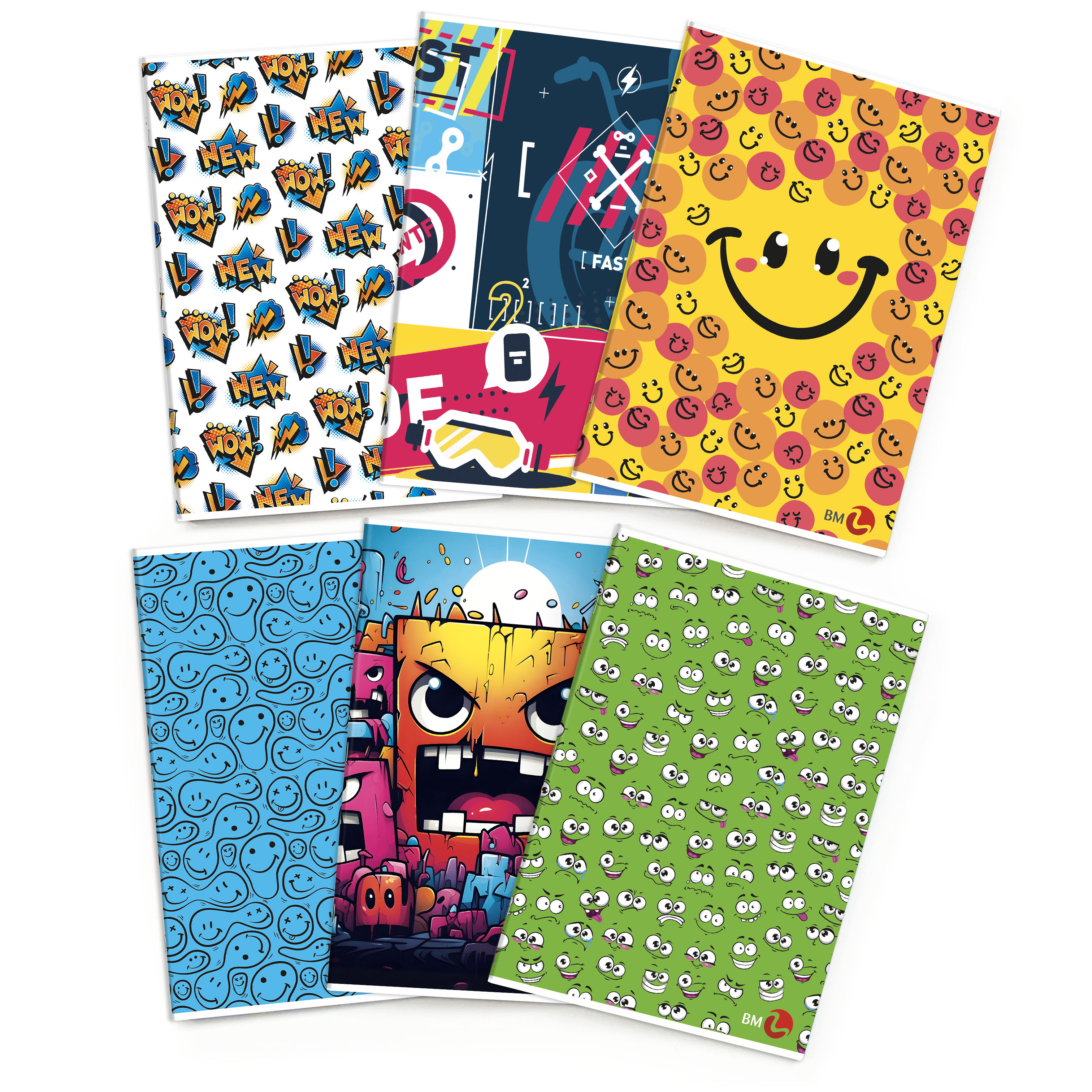 A4 maxi notebooks COMIC 80 gram - 10 assorted pieces