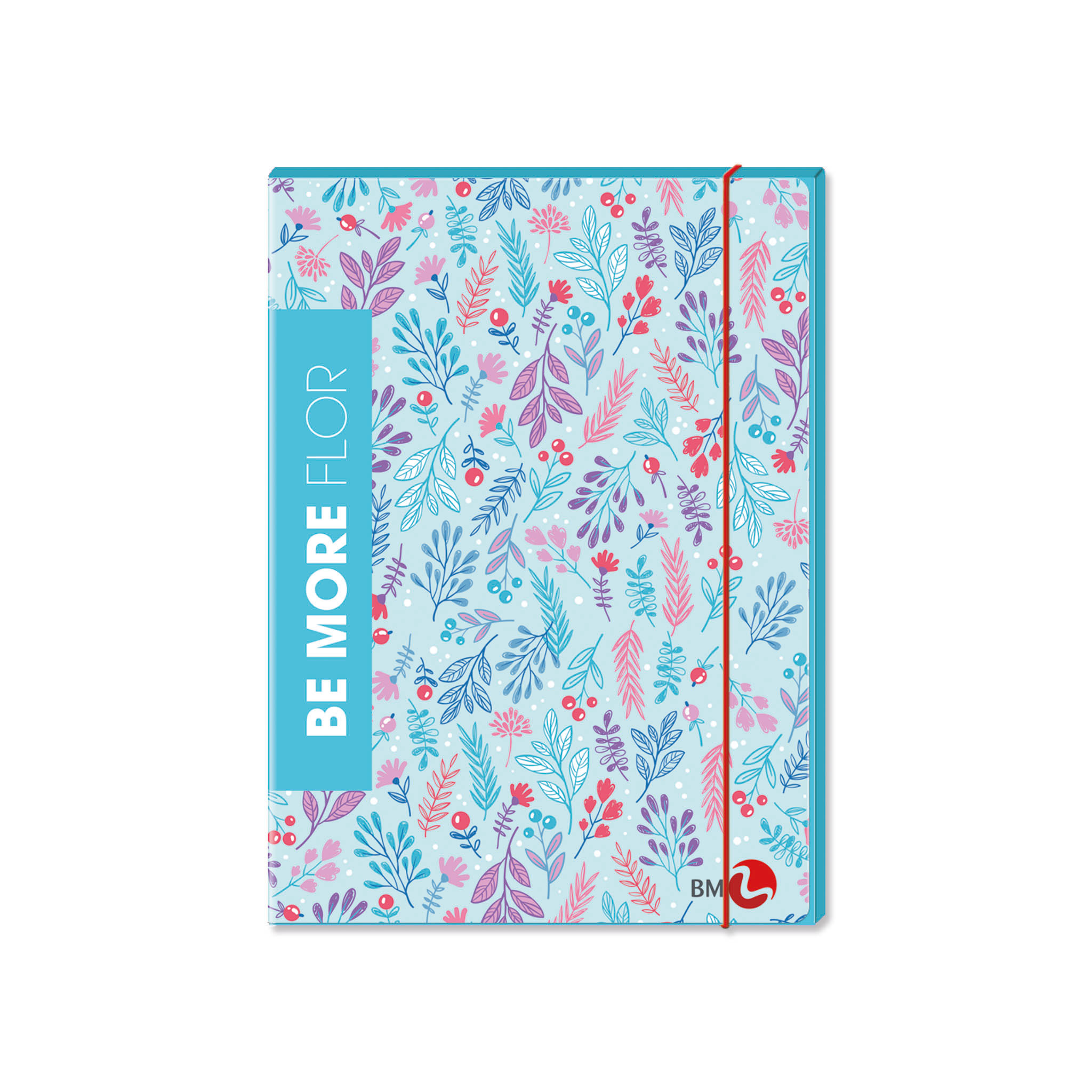 3 Flap folders s back 1cm with elastic BE MORE FLOR- 6 assorted pieces