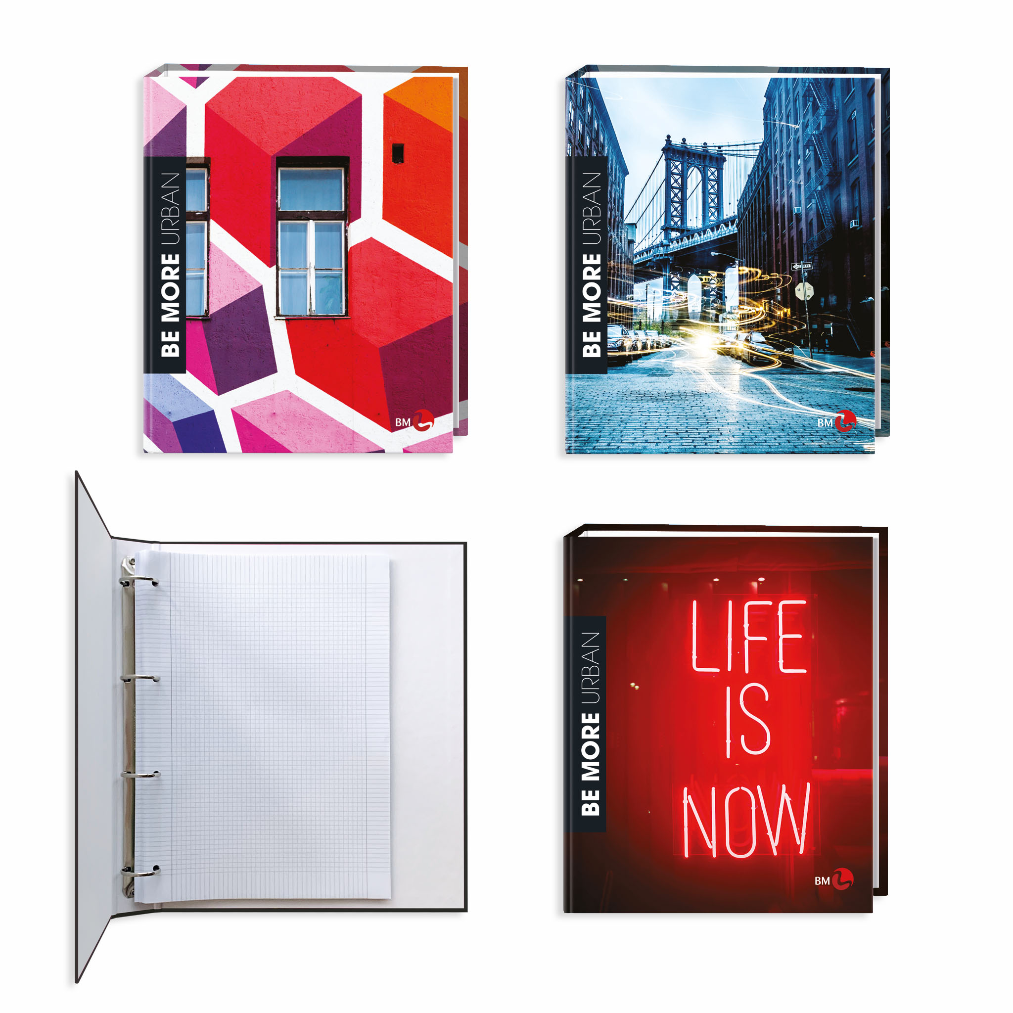 Raccoglitori ad anelli A4 BE MORE URBAN 5 pezzi assortiti outlet