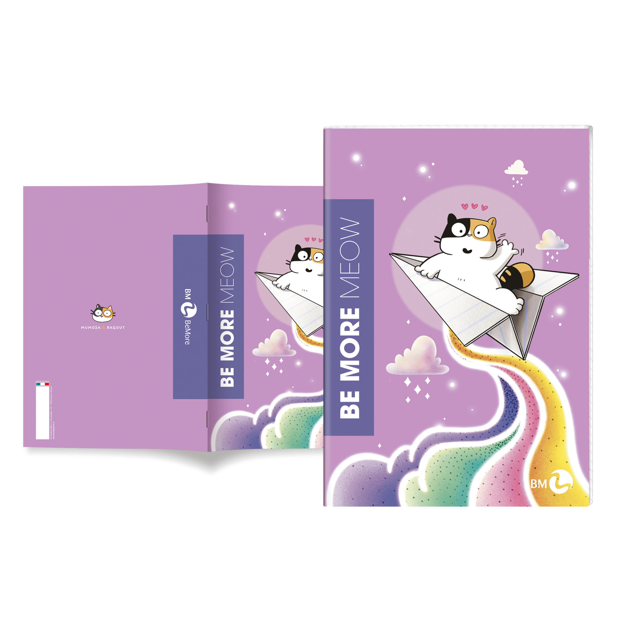 Maxi quaderni A4 BE MORE MEOW 100 gr- 10 pezzi assortiti outlet