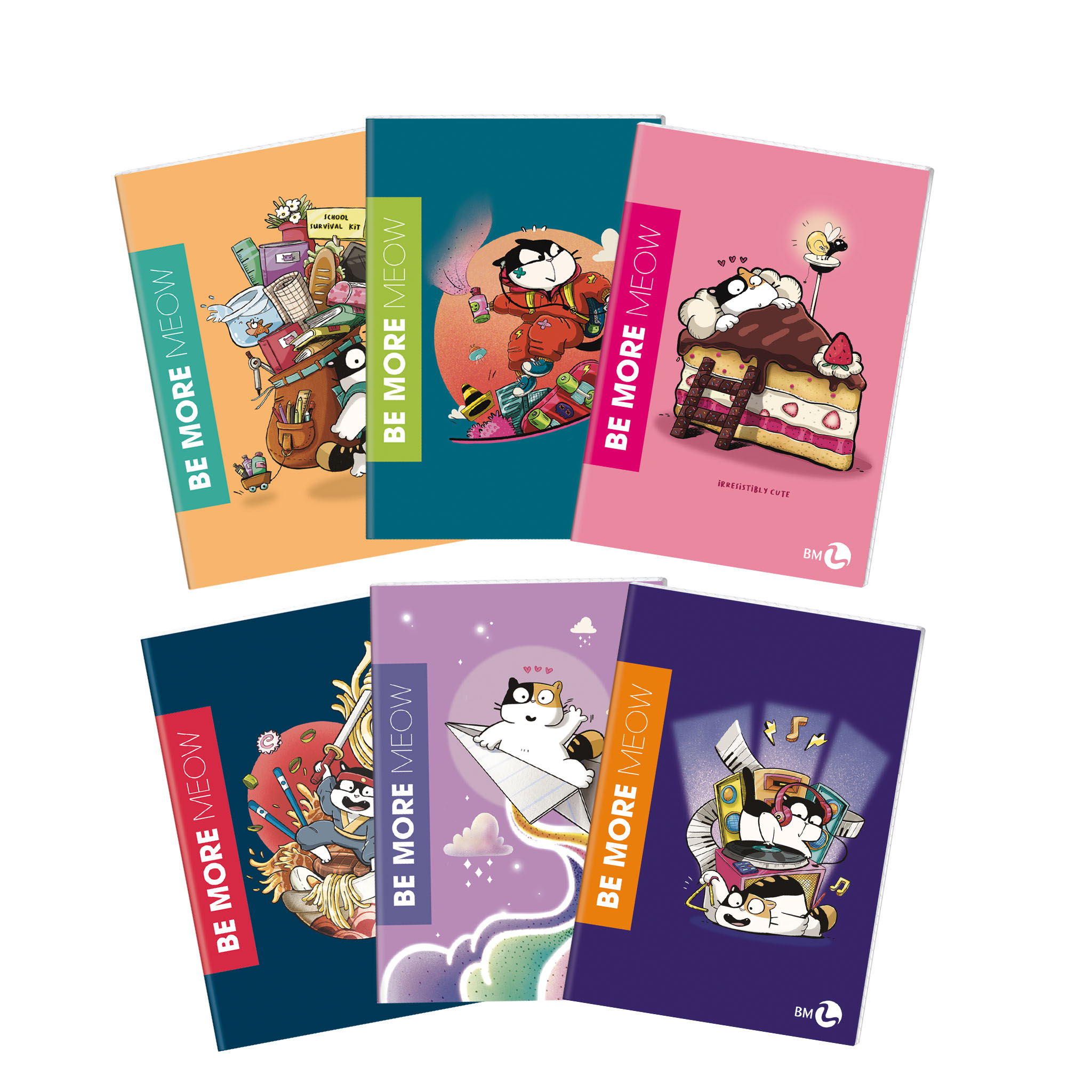 Maxi quaderni A4 BE MORE MEOW 100 gr- 10 pezzi assortiti outlet