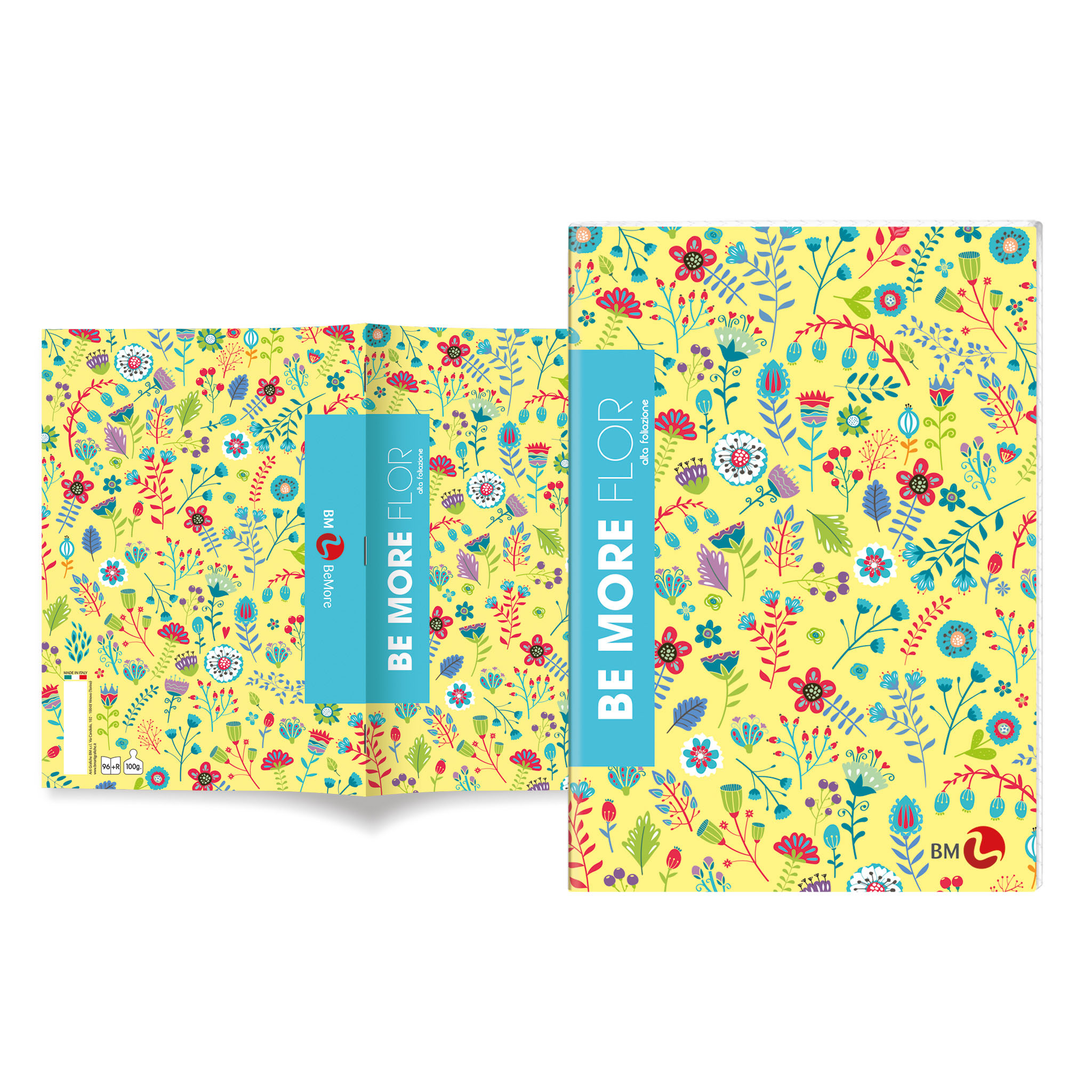 Maxi quaderni A4 BE MORE FLOR alta foliazione 100 gr- 10 pezzi assortiti outlet
