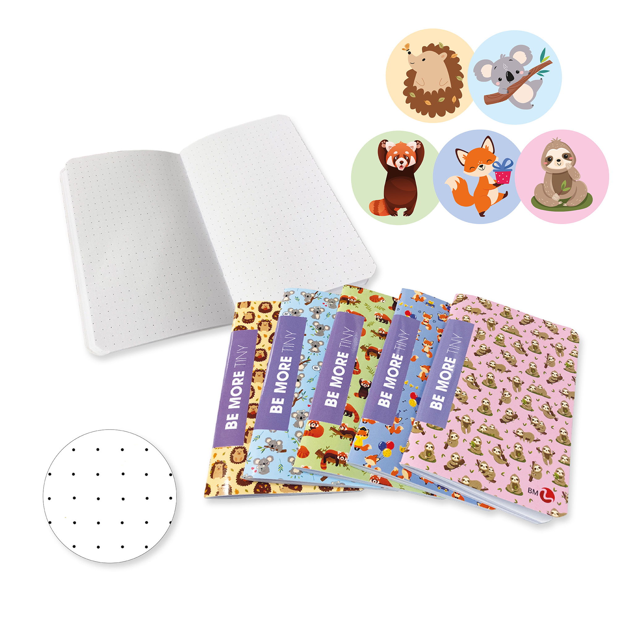 Mini Quaderni A6 puntinati Tiny - 5 pezzi assortiti