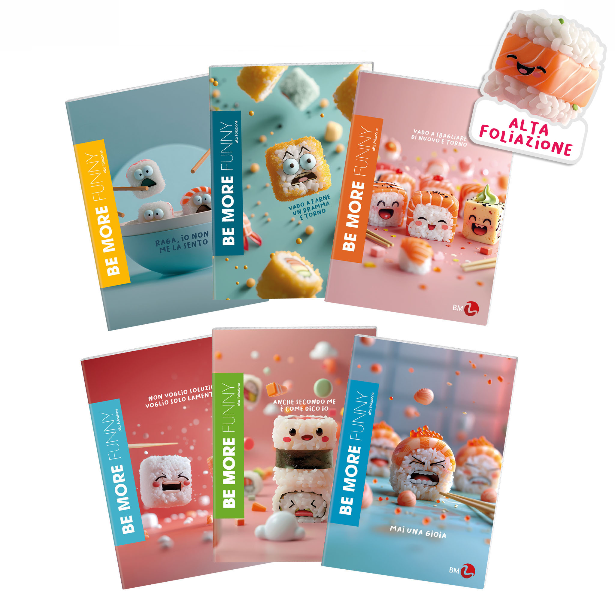 Maxi quaderni A4 BE MORE FUNNY alta foliazione 100 g. 10 pezzi assortiti outlet