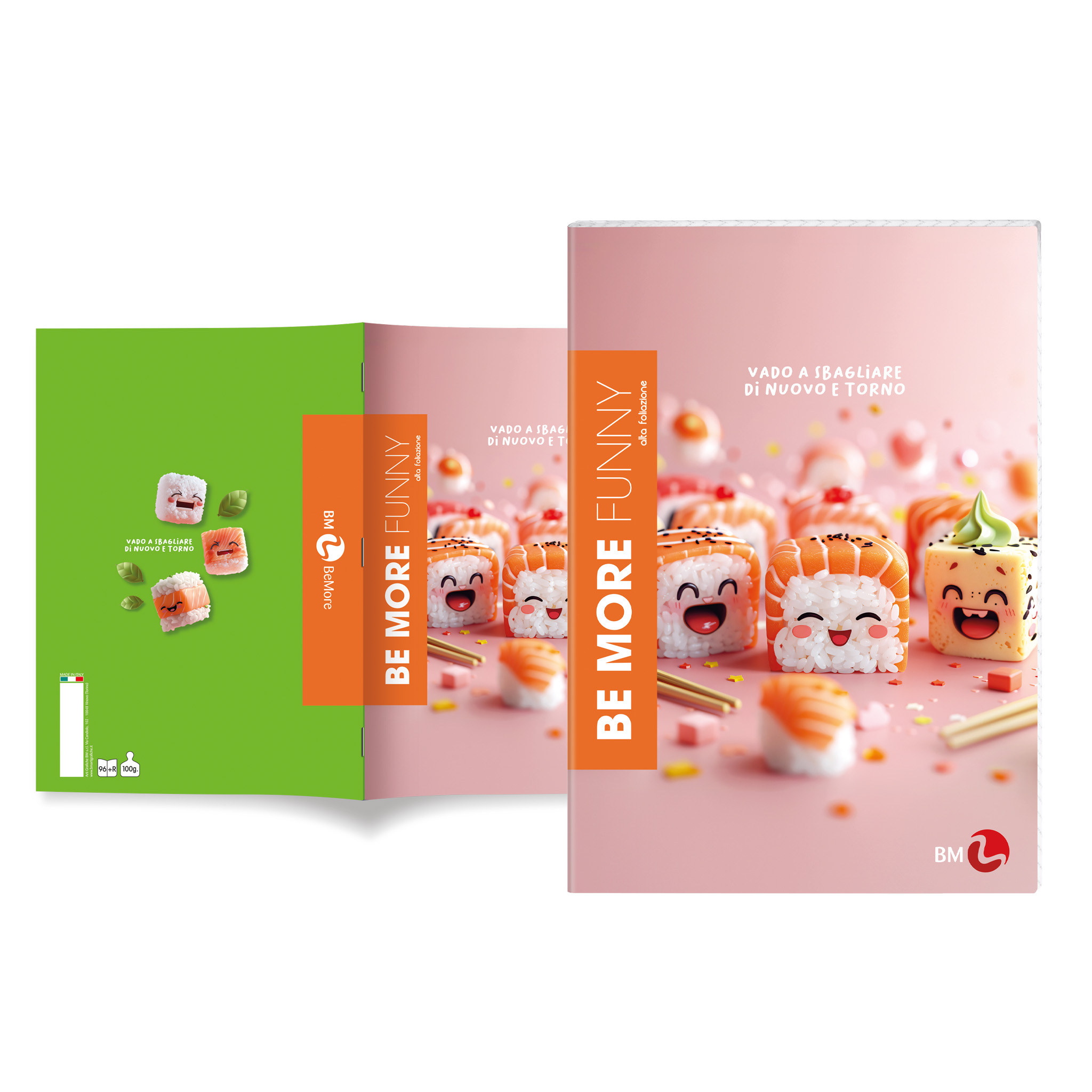 Maxi quaderni A4 BE MORE FUNNY alta foliazione 100 g. 10 pezzi assortiti outlet