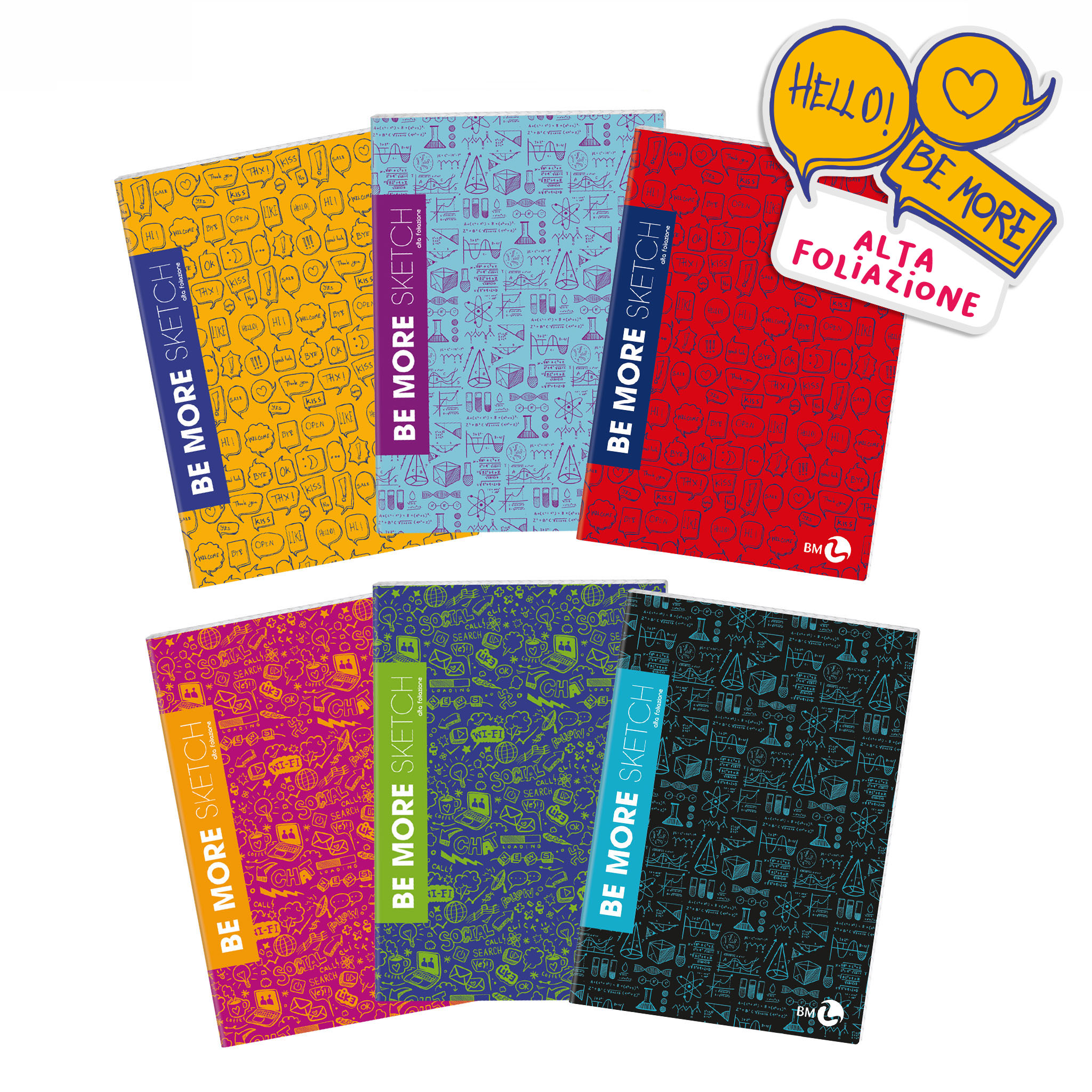 Maxi quaderni A4 BE MORE SKETCH AF 100 g. - 10 pezzi assortiti outlet