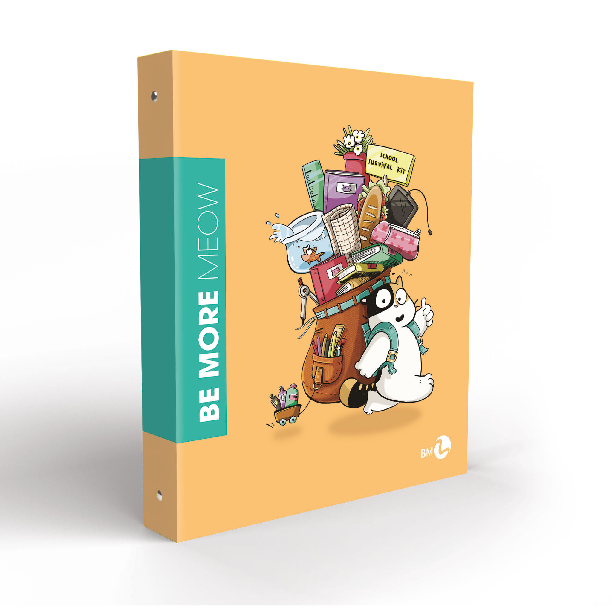 A4 ring binders BE MORE MEOW - 5 assorted pieces  - outlet