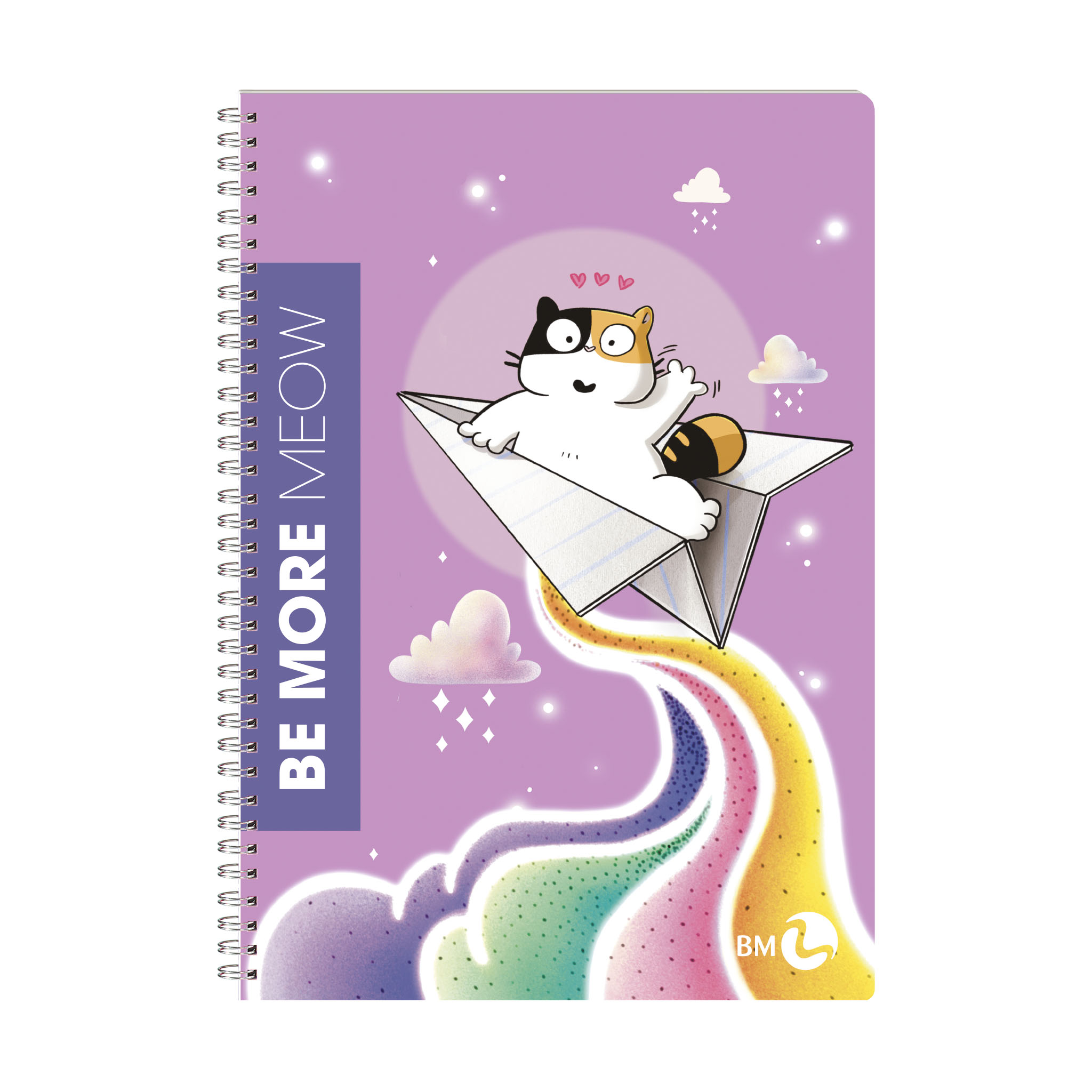 A4 Spiral bound BE MORE MEOW - 5 assorted pieces outlet