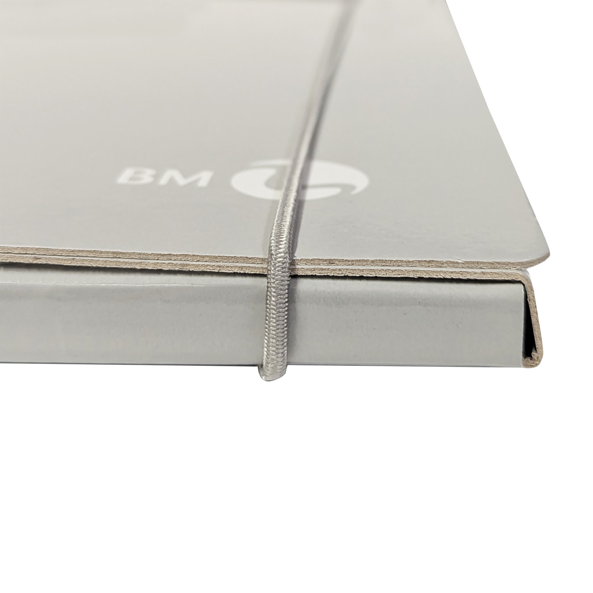 3 Flap folders with elastic back 1 cm, light gray - 1 piece