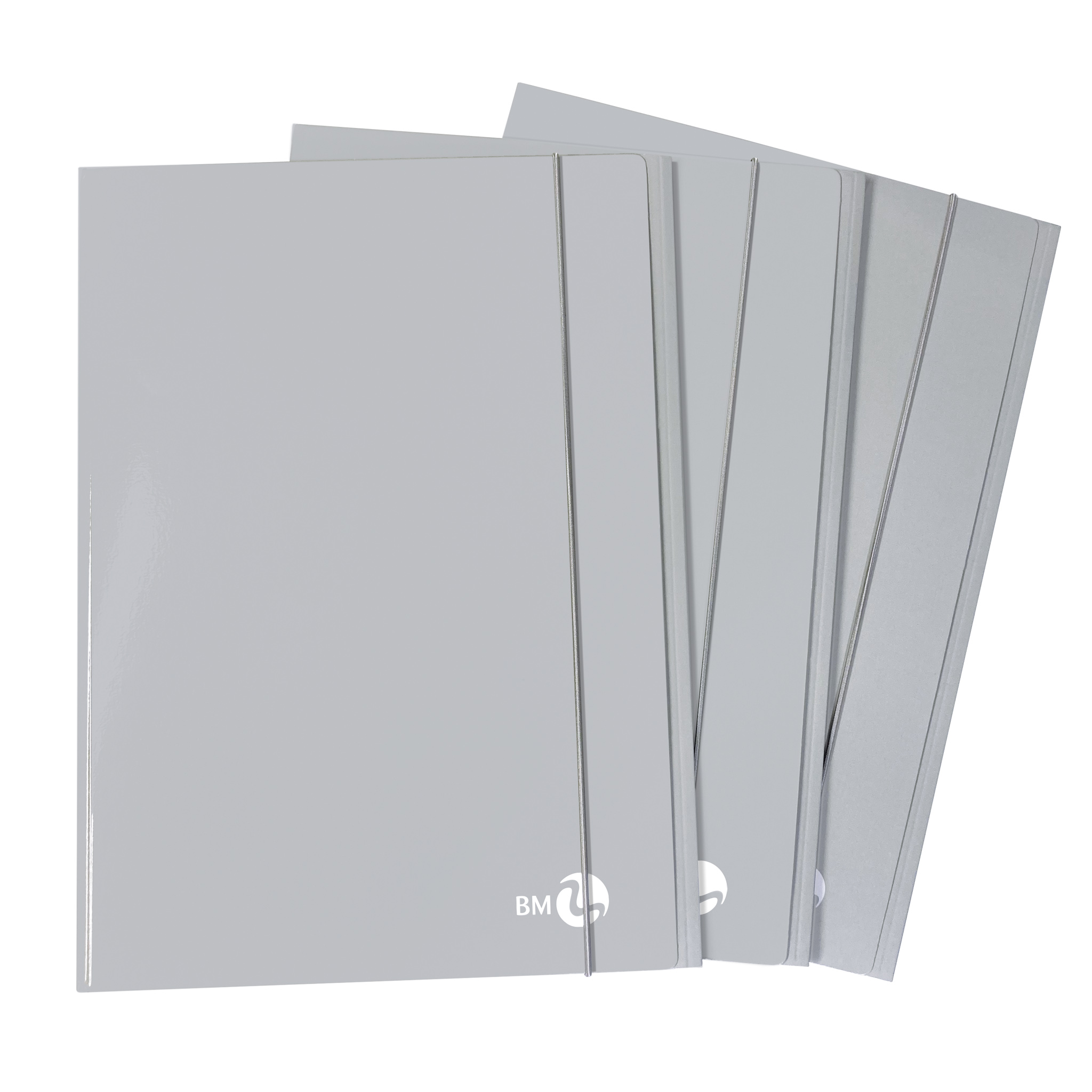 Cartellina 3 lembi piatta con elastico, grigio chiaro - 1 pezzo