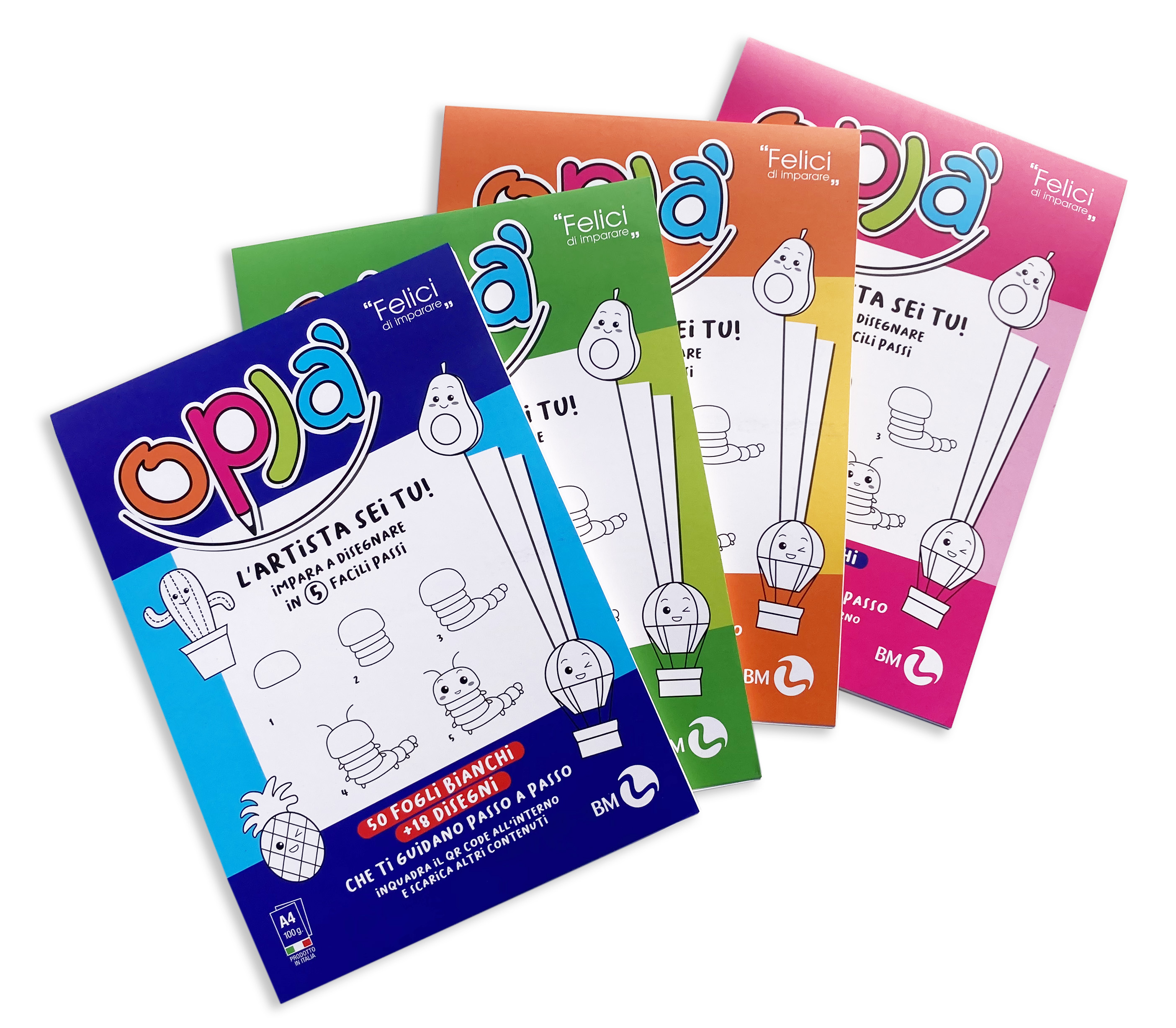 OPLÀ - Album da disegno con illustrazioni - 100 g. 50 fogli